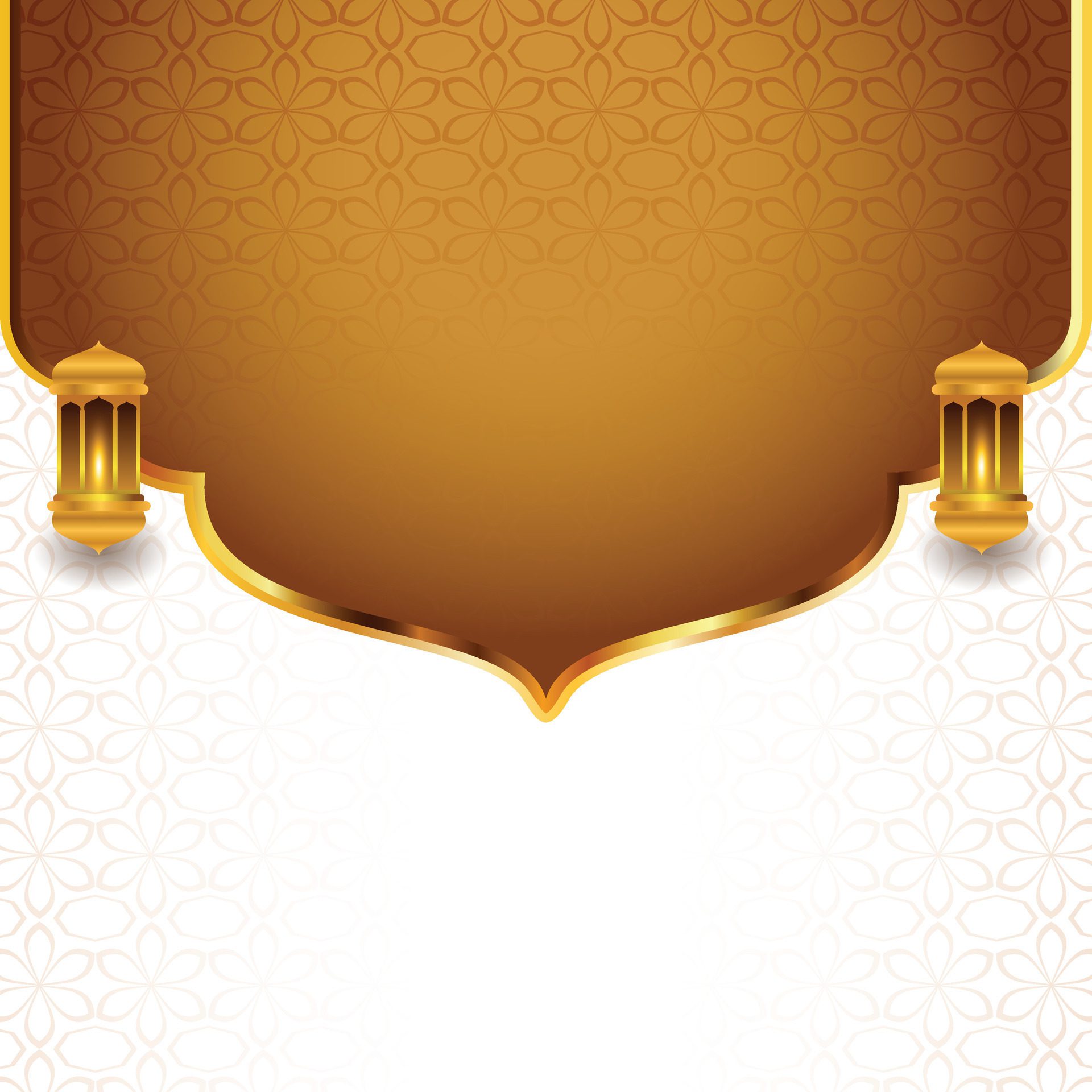 Golden Islamic background with Arabic pattern eid background Free Vector