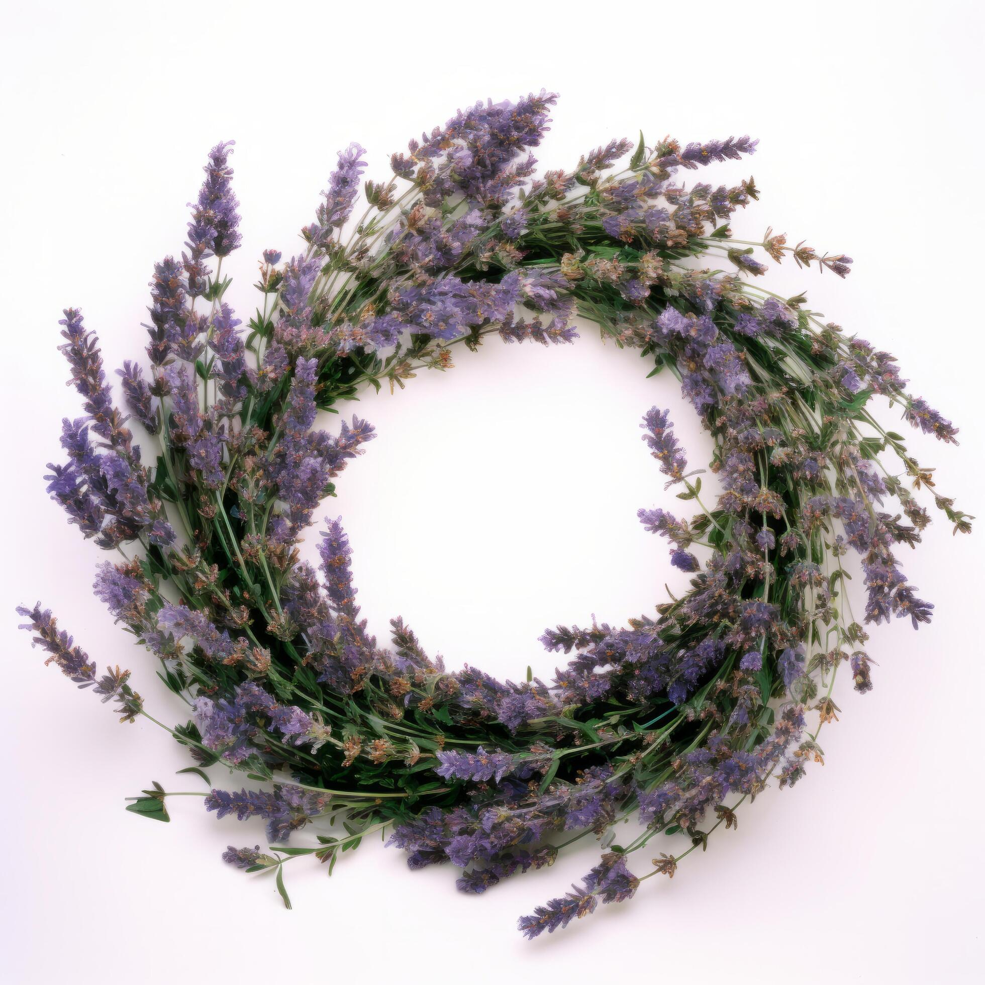 Lavender flower wreath. Illustration Stock Free