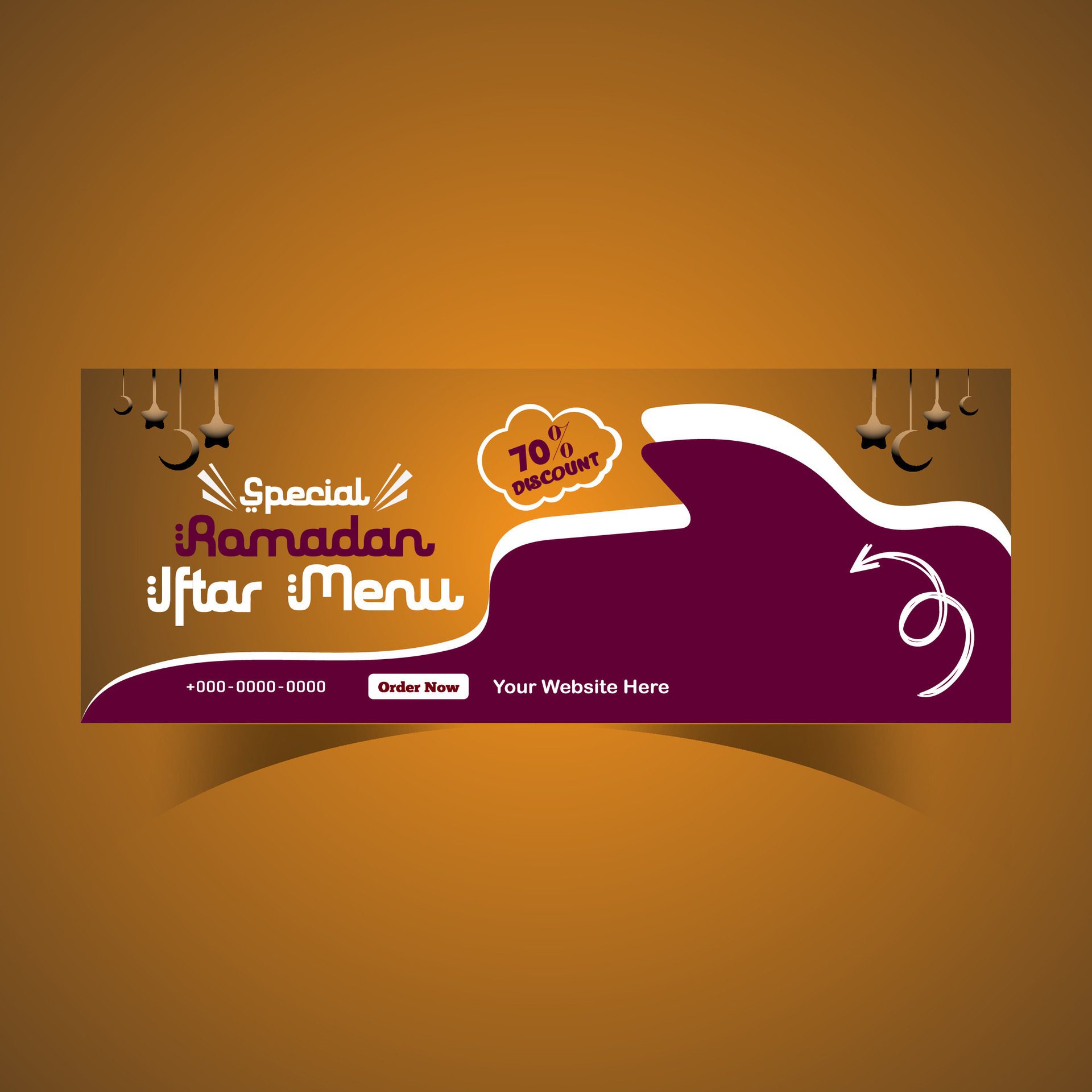 Ramadan food menu post design and social media banner template Free Vector