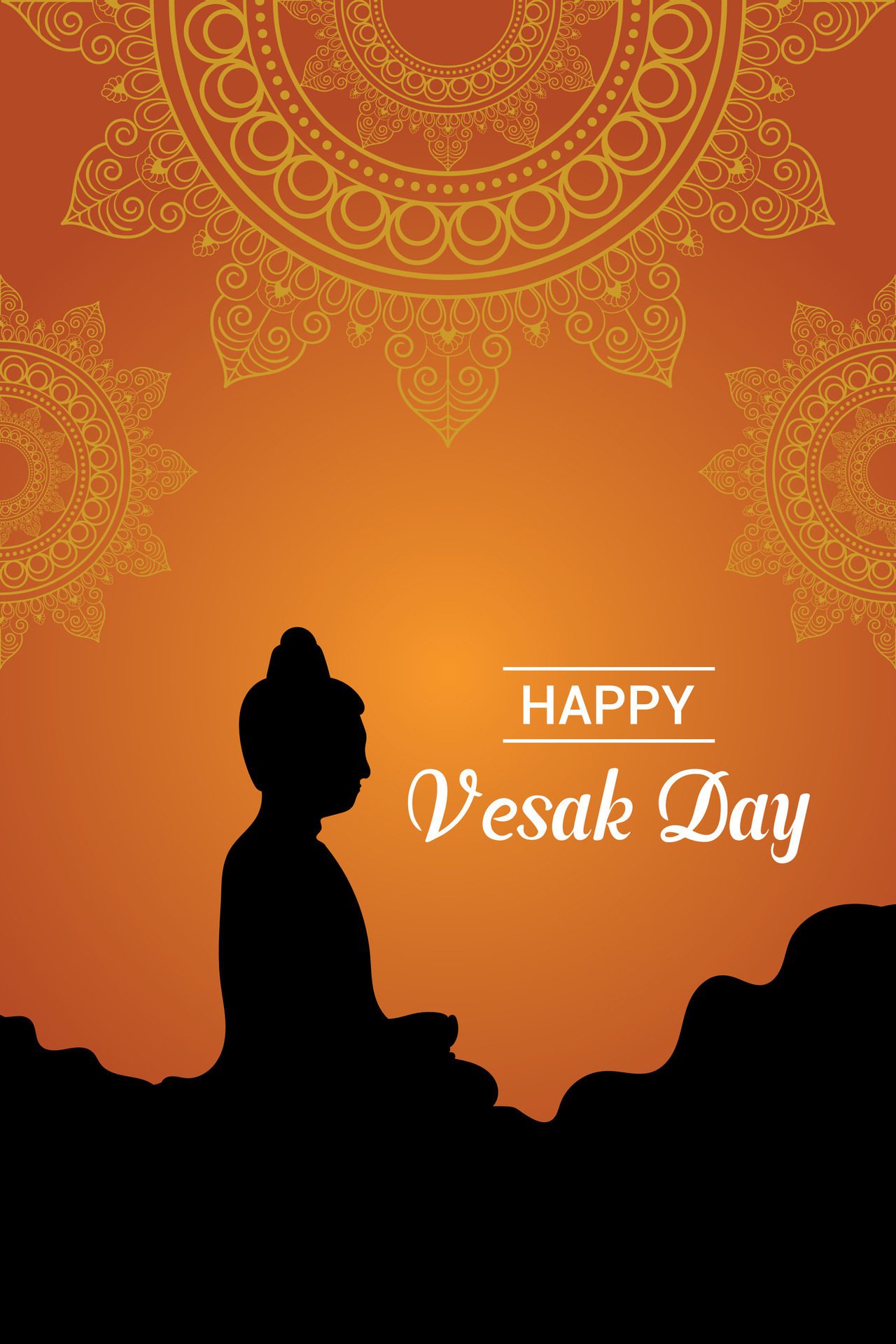 Flat vesak day illustration festival celebration and vesak day Banner Free Vector