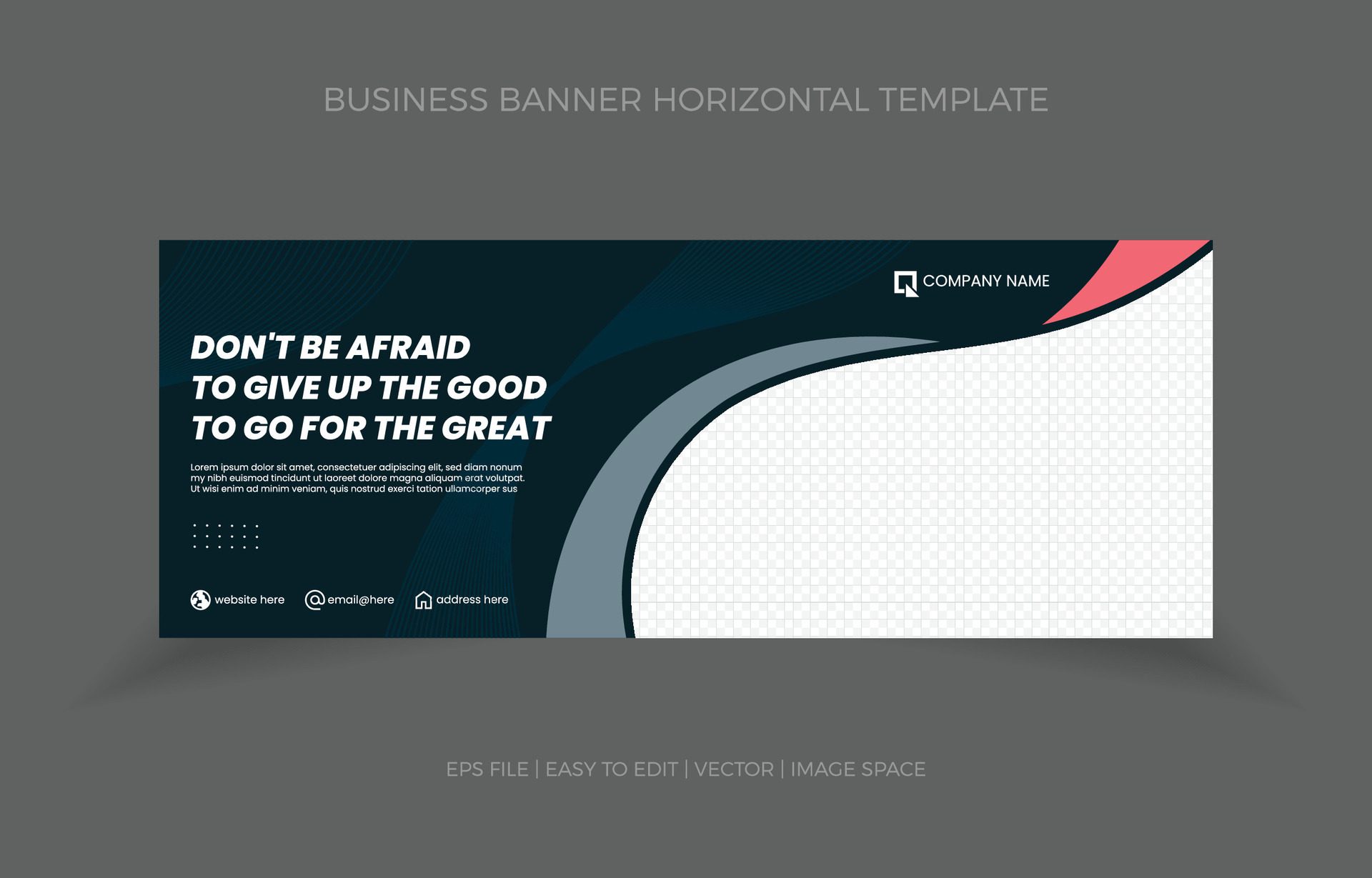 Business Horizontal Banner Template Design with Image Space Template Free Vector