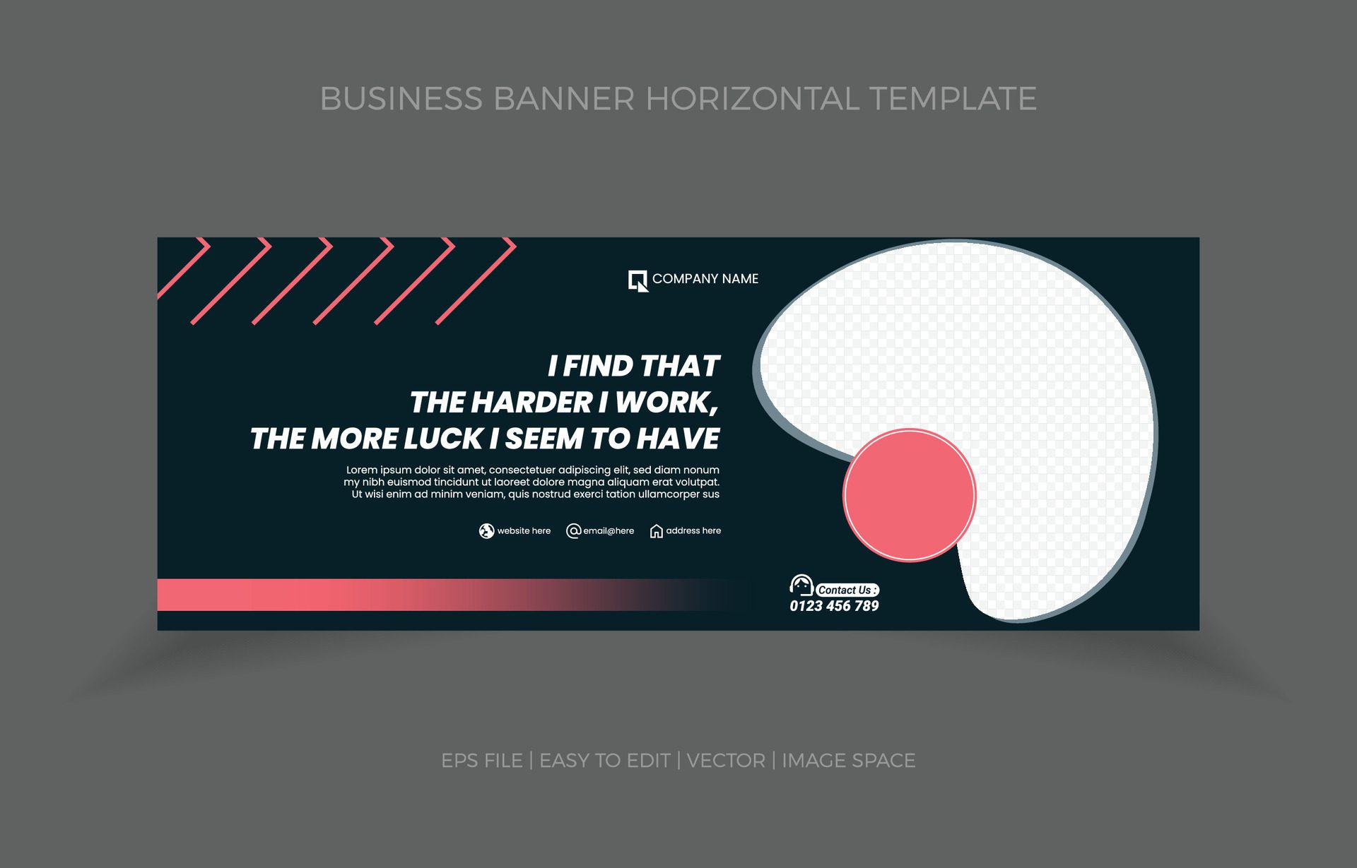 Business Horizontal Banner Template Design with Image Space Template Free Vector