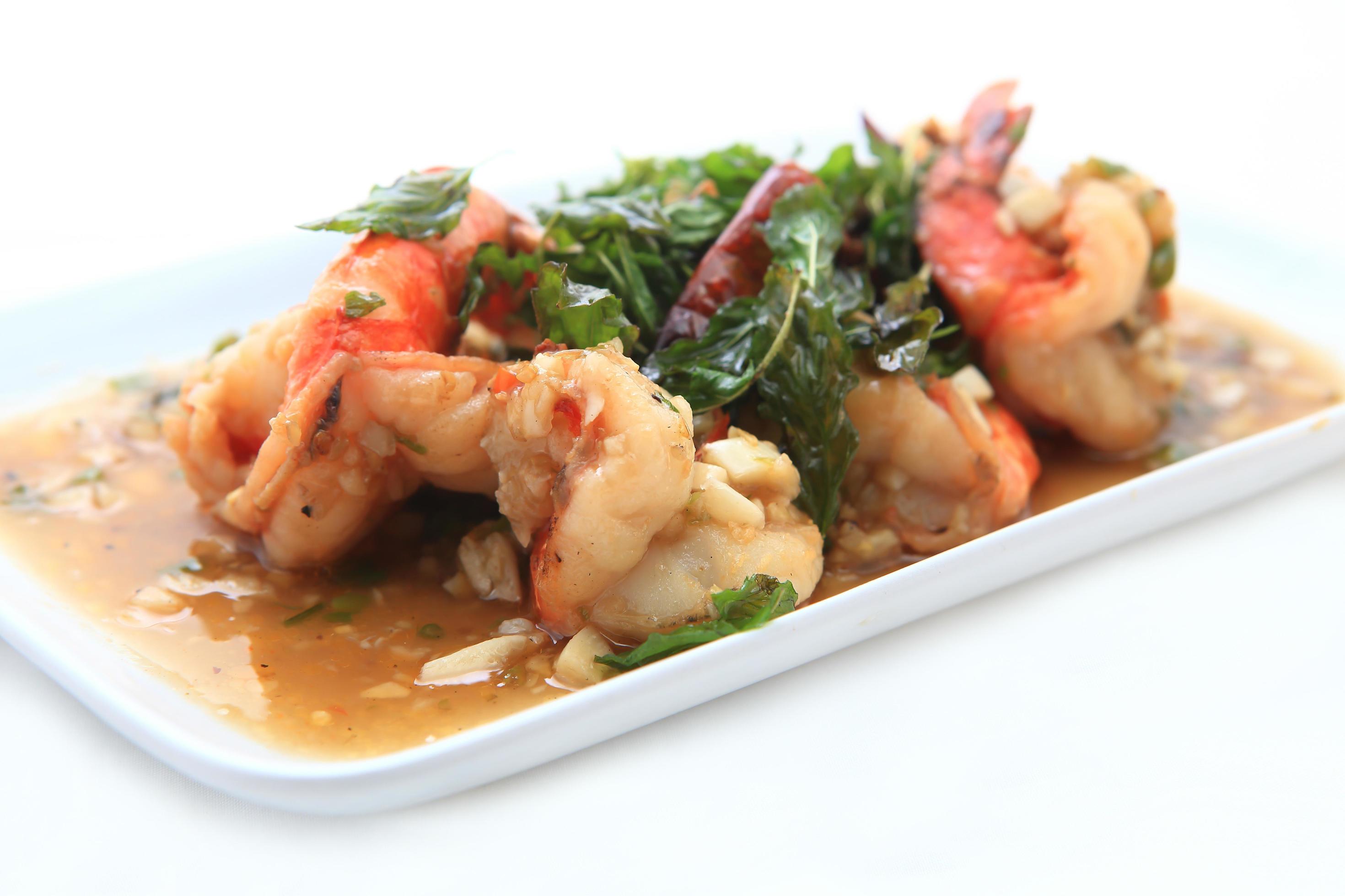 Thai food, shrimp ,with chili pepper Stock Free