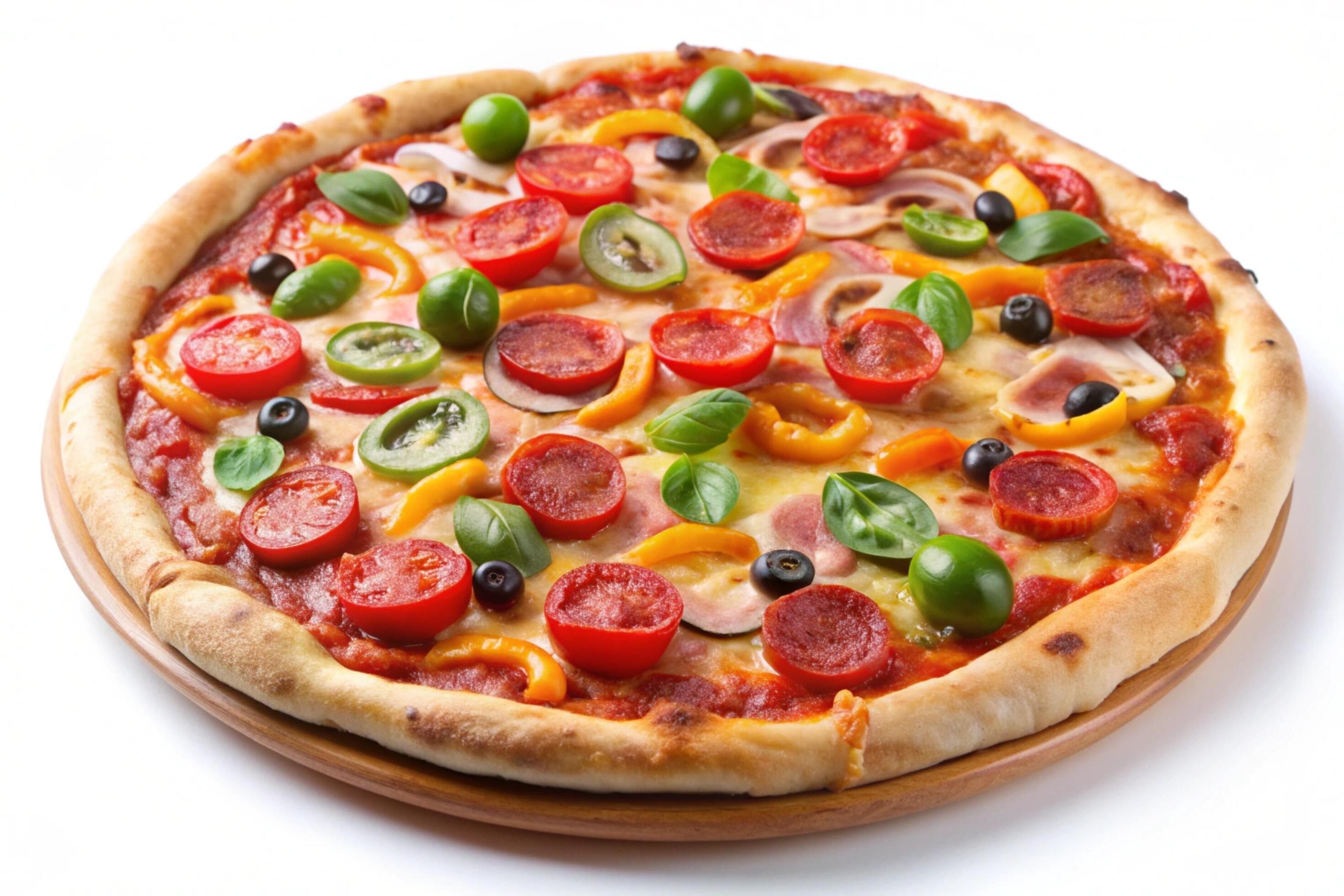 Pizza photo isolated on simple background Stock Free