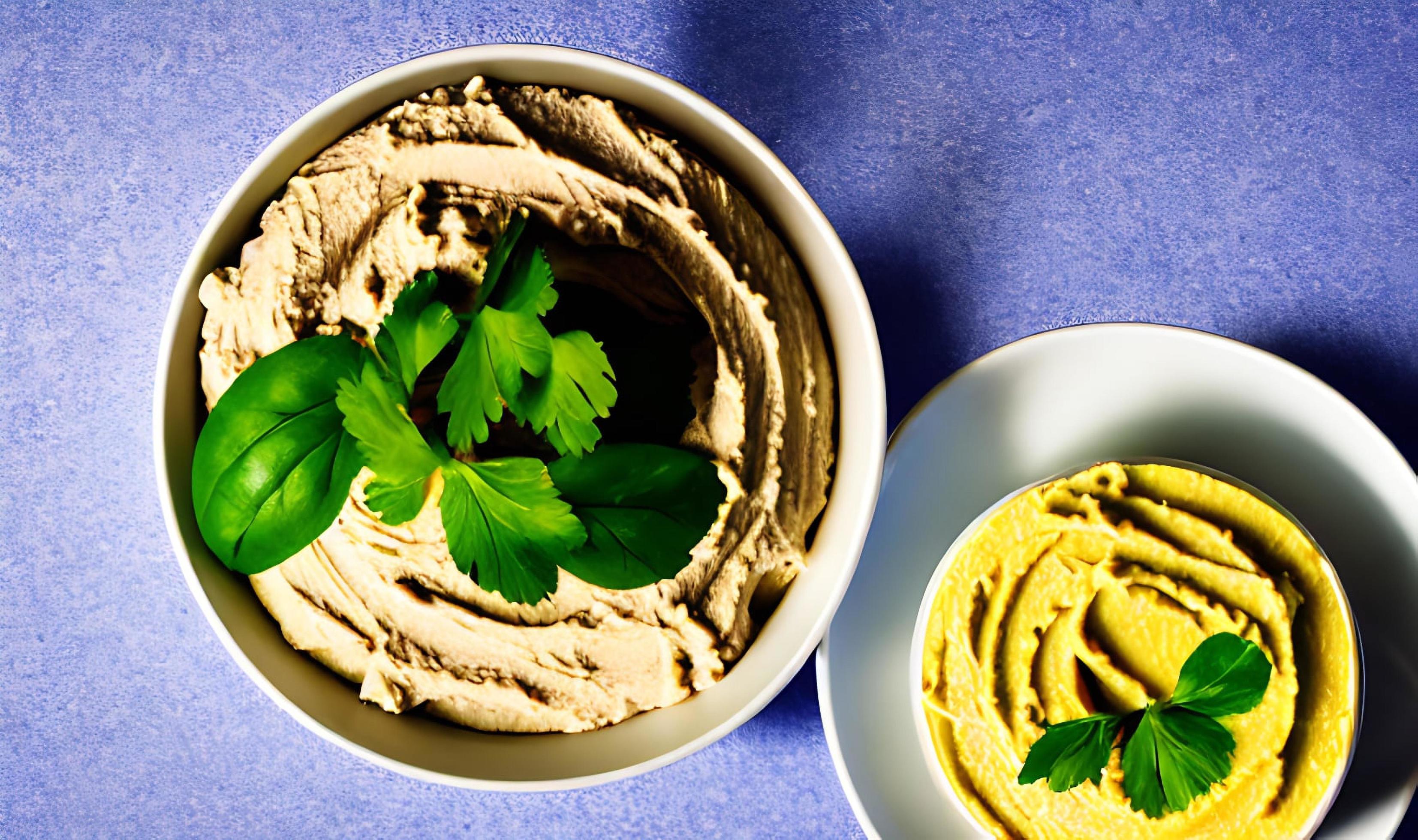 Healthy food. Traditional freshly made organic hummus. Stock Free