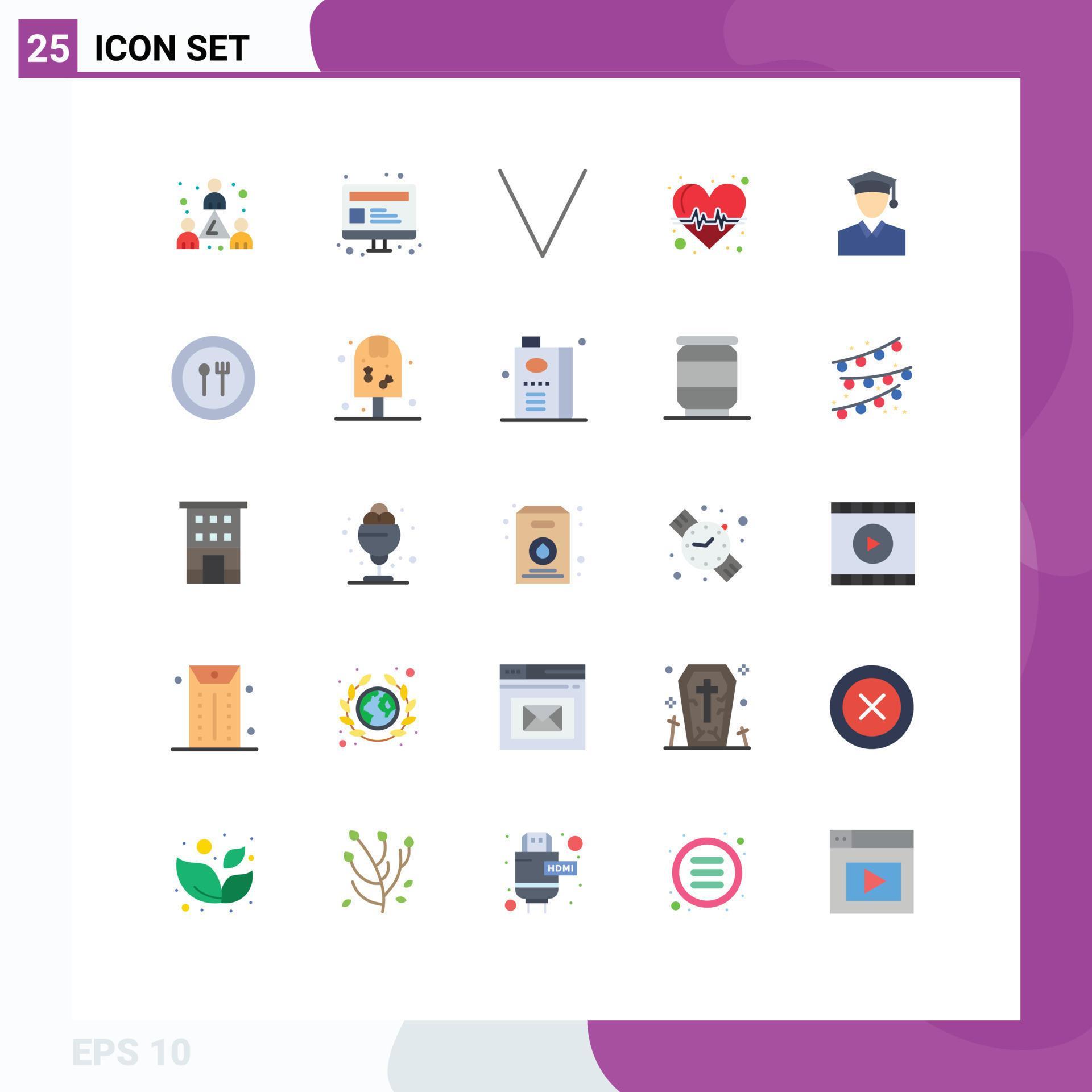 25 Creative Icons Modern Signs and Symbols of graduation cap arrow health care heart Editable Vector Design Elements Stock Free