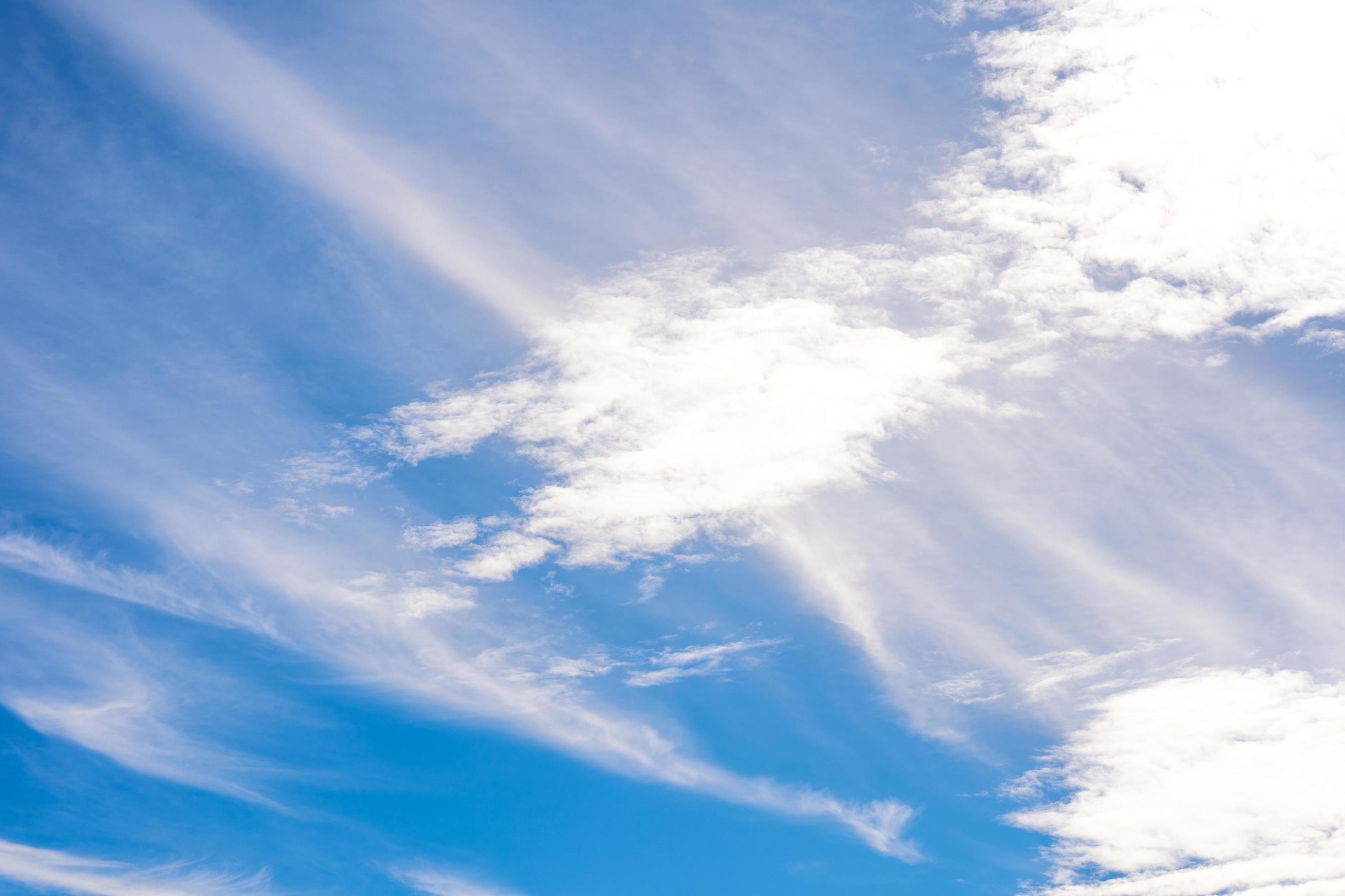 clouds and blue sunny sky, white clouds over blue sky, Aerial view, nature blue sky white cleat weather. Stock Free