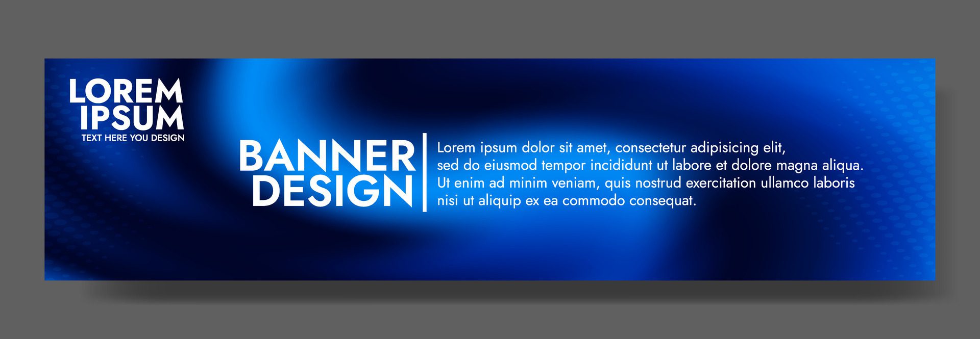 Engage your viewers with the sophisticated abstract mesh blur banner, where serene and pure dark blue create a visually striking impression Free Vector