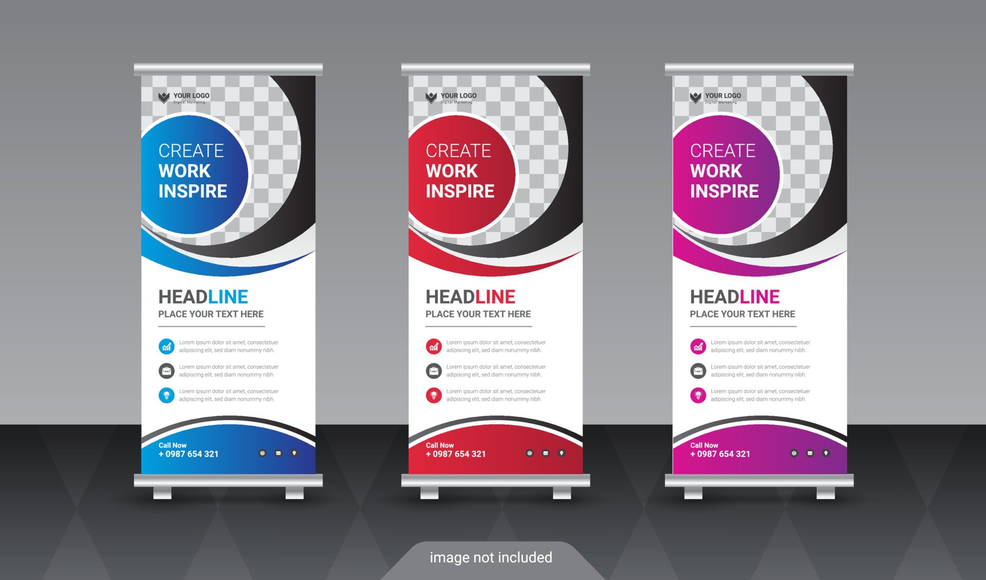 Corporate rollup or x banner design template Free Vector