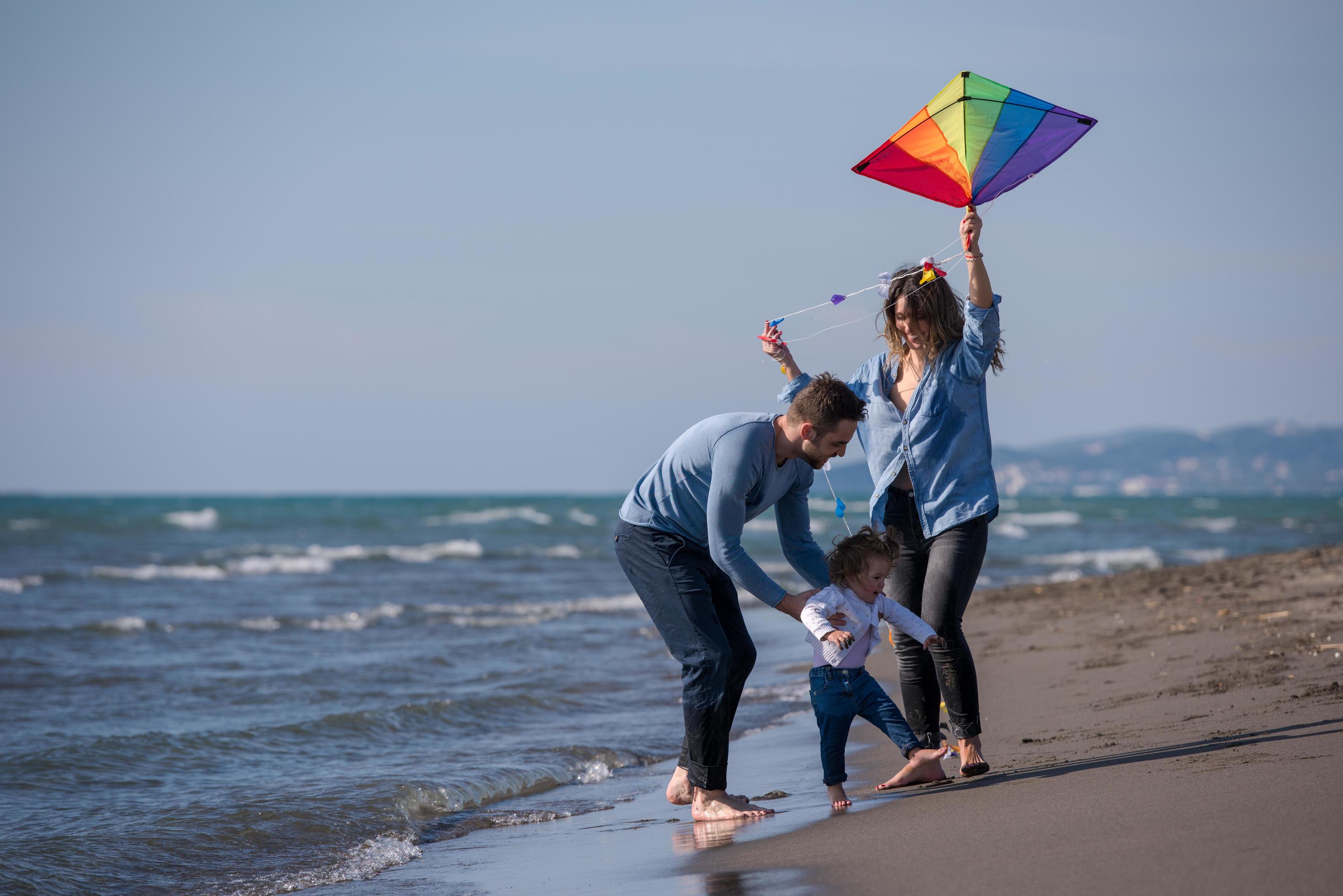 happy family enjoying vecation during autumn day Stock Free