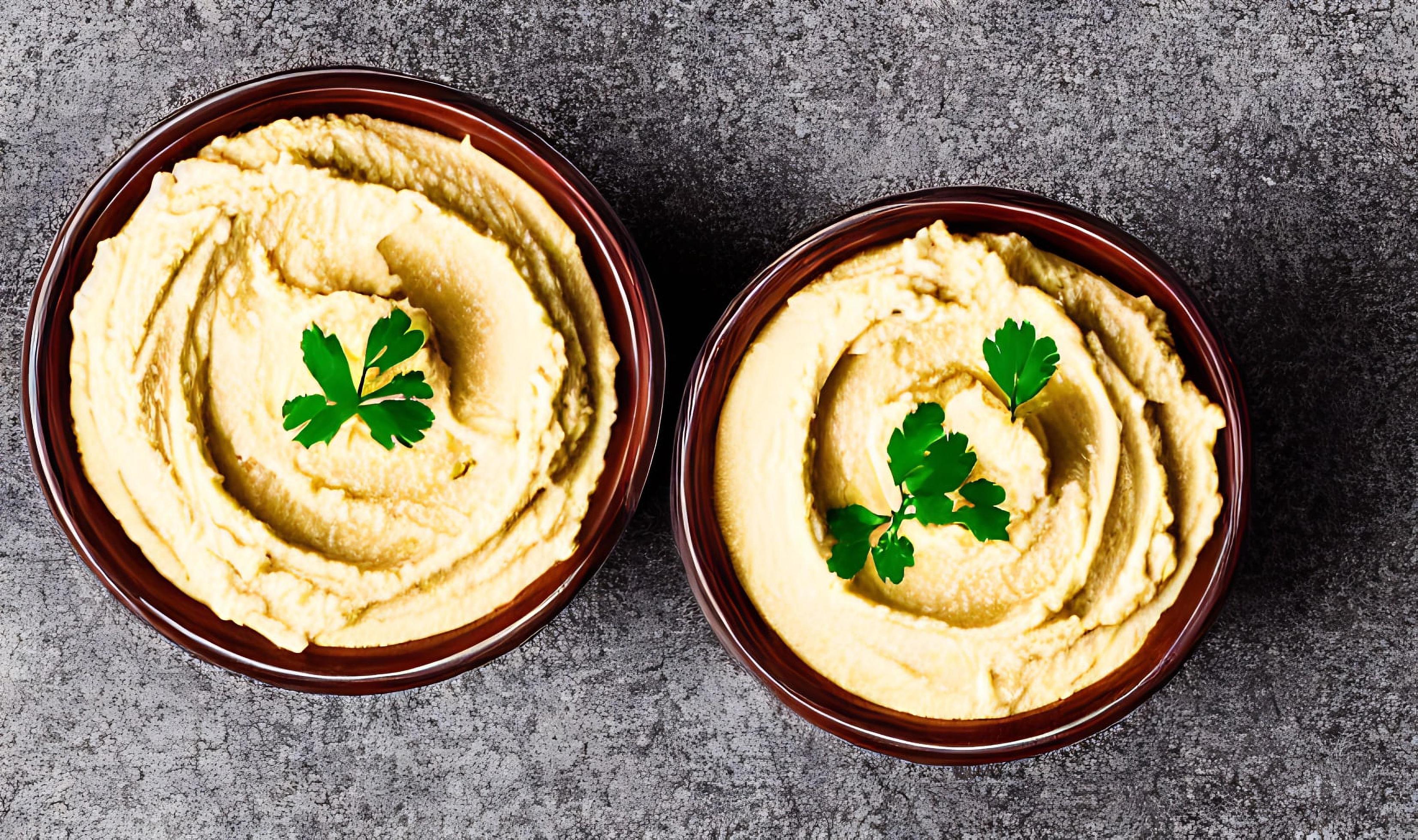 Healthy food. Traditional freshly made organic hummus. Stock Free