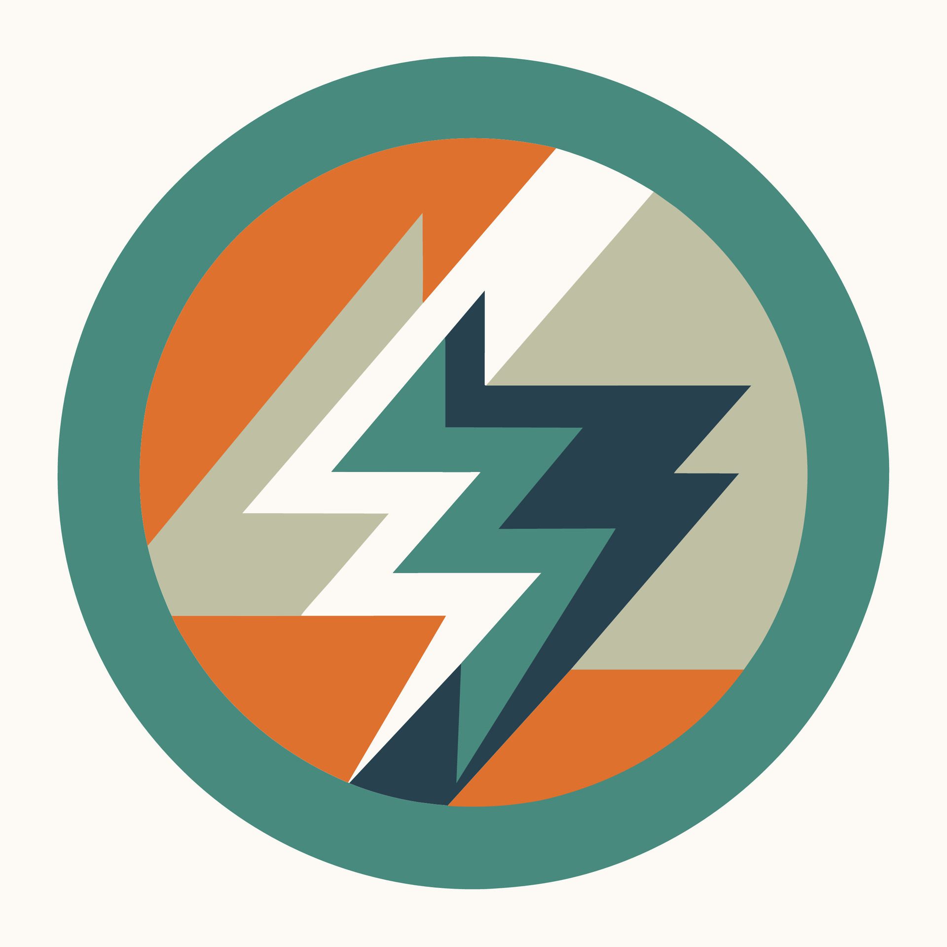 A lightning bolt depicted within a circular shape with a zigzag pattern, Simple circle with zigzag pattern denoting sustainable power Free Vector