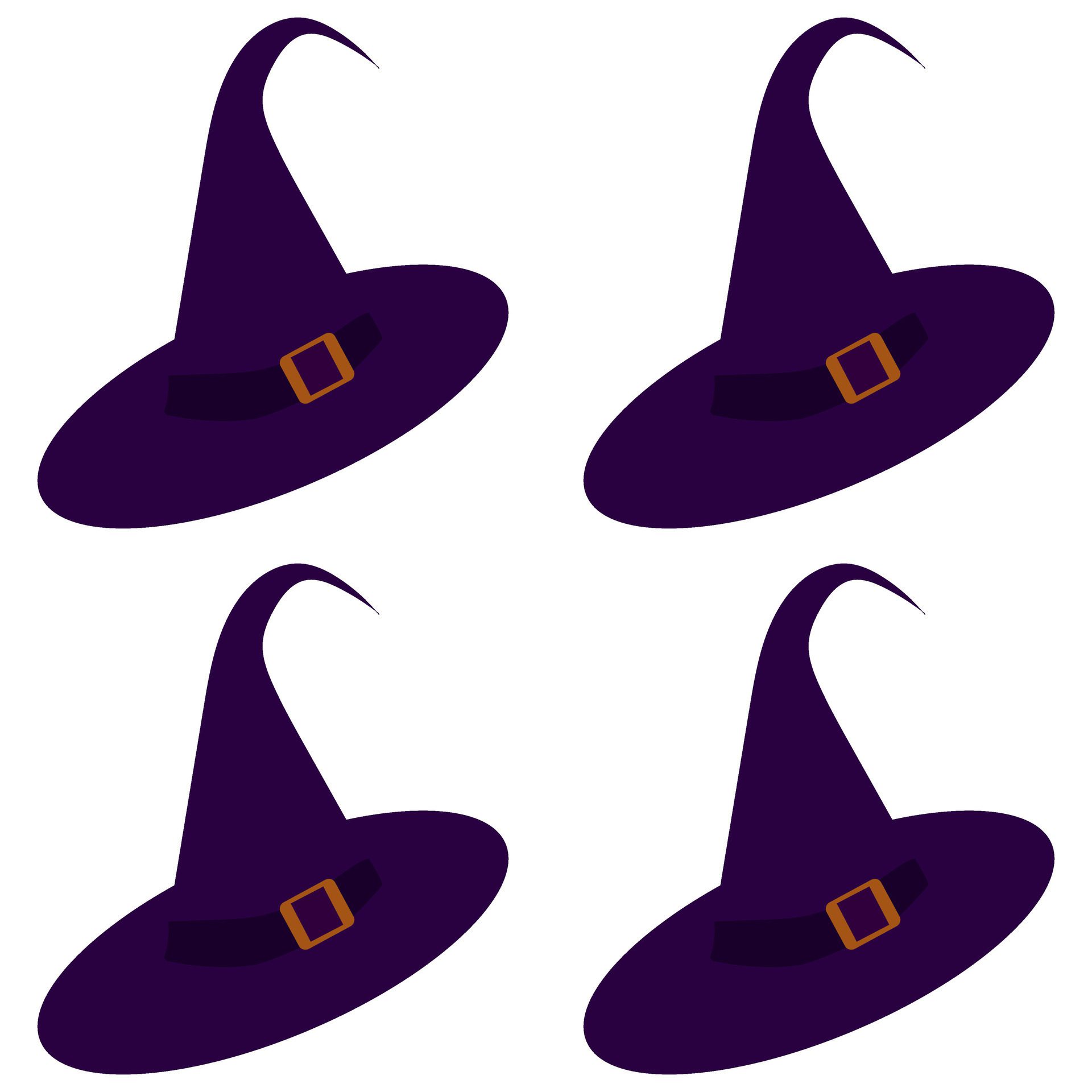 Purple witch hat with buckle. Seamless pattern. illustration. Free Vector