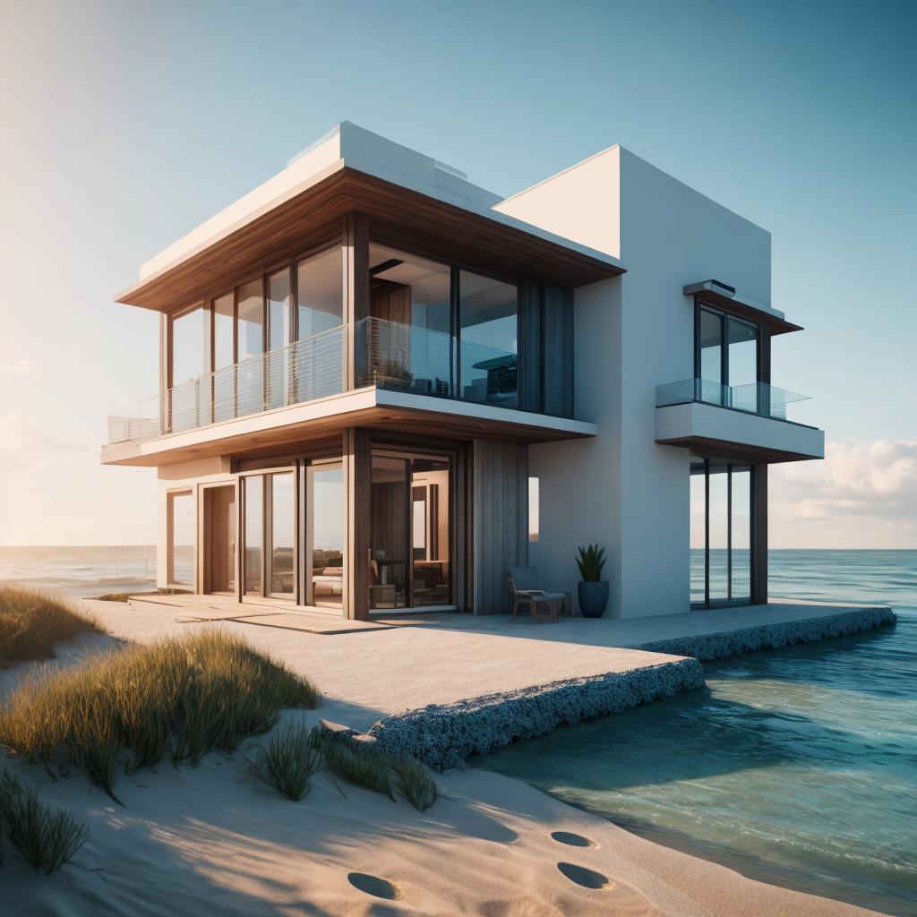 Sea side house at by @ai_generated