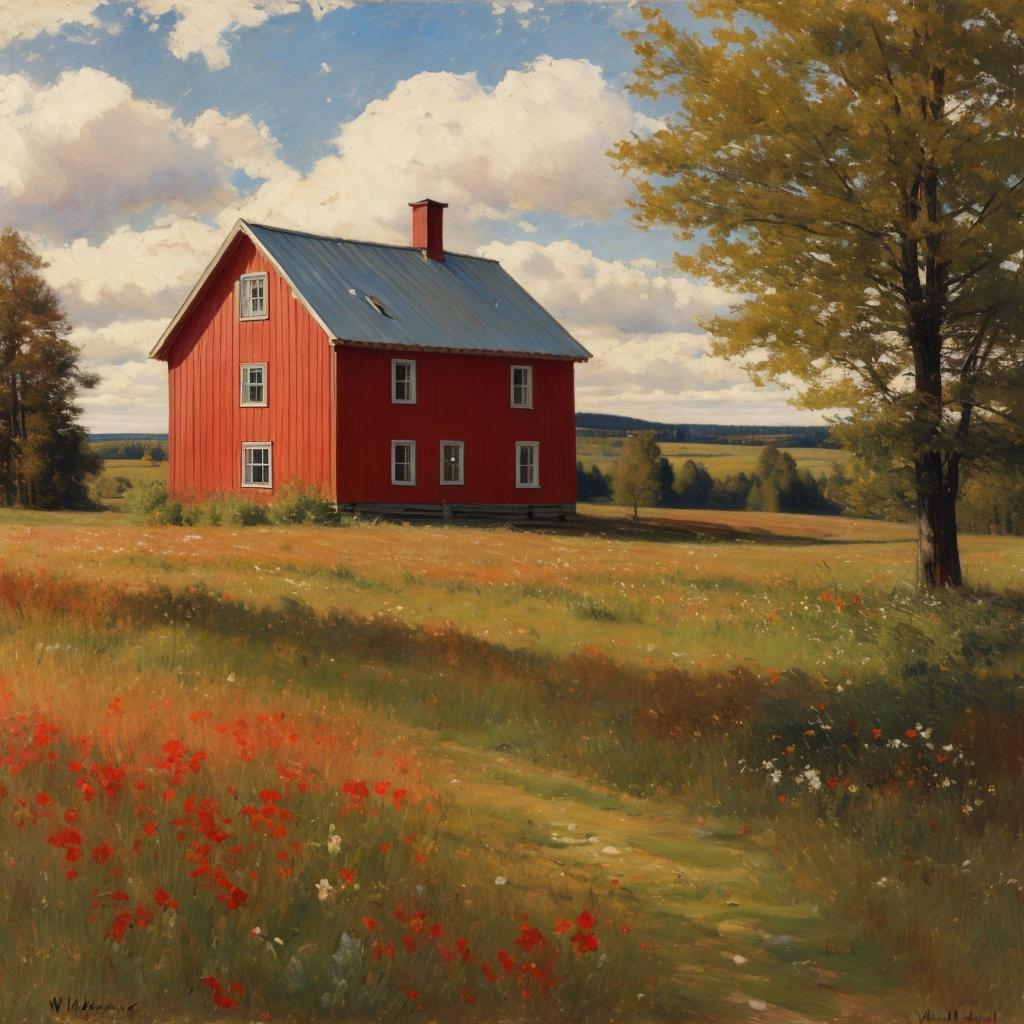 1910s, Sweden, Countryside, red by @ai_generated