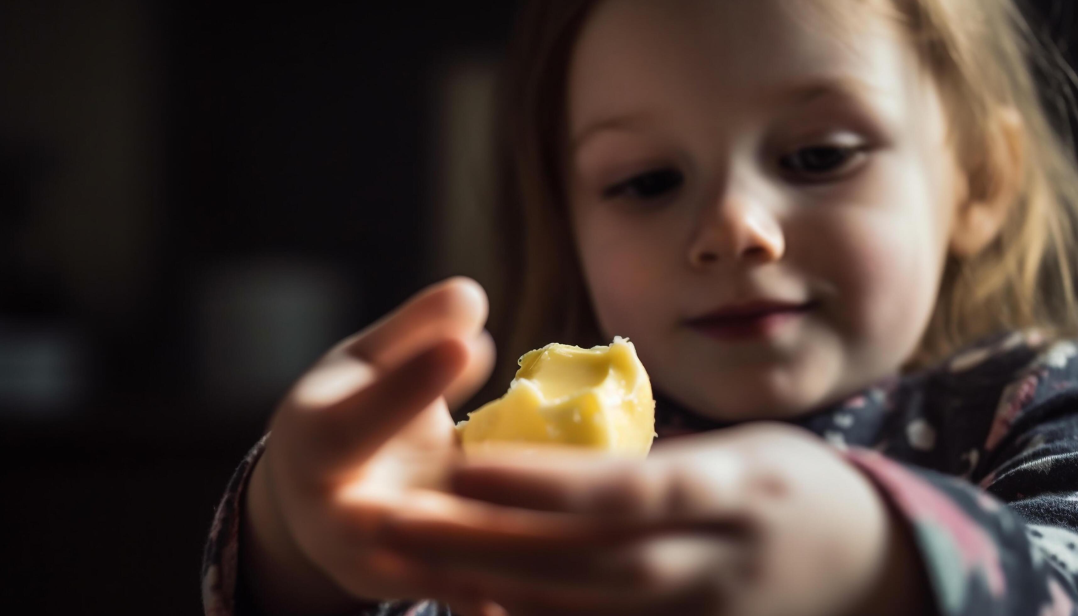 Healthy meal enjoyed by cute toddler family Stock Free