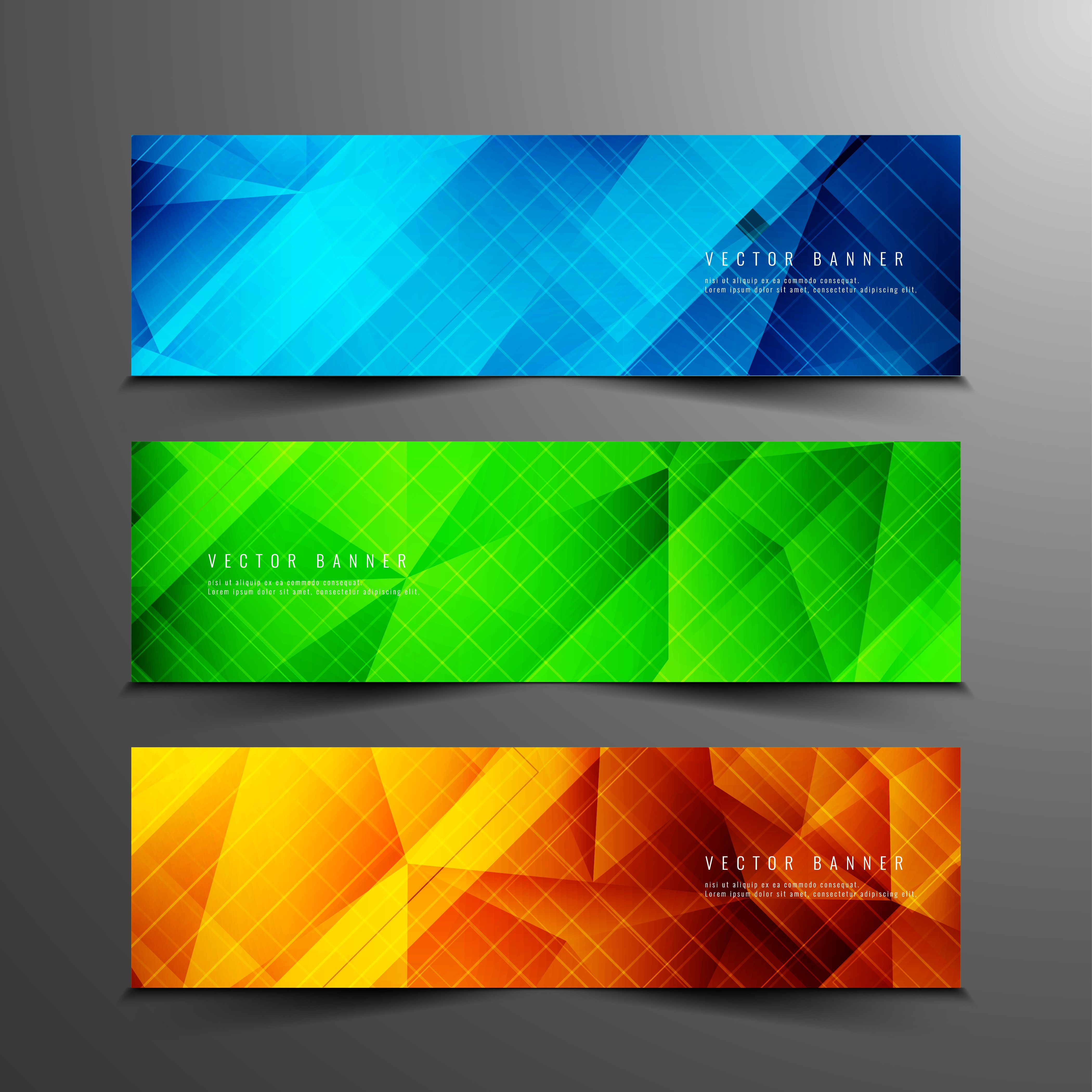 Abstract geometric modern banners set Free Vector