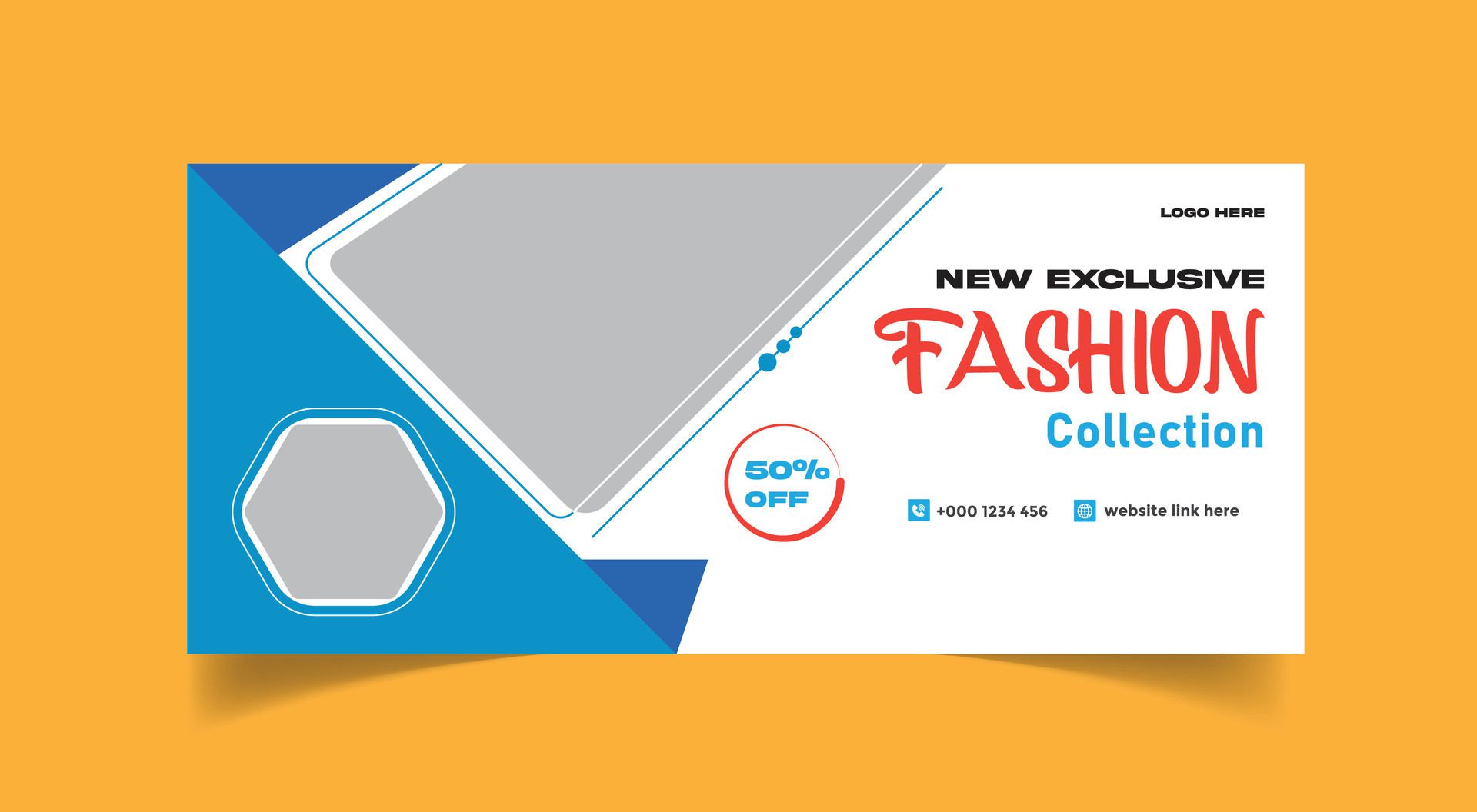 Vector fashion social media cover banner template Free Vector