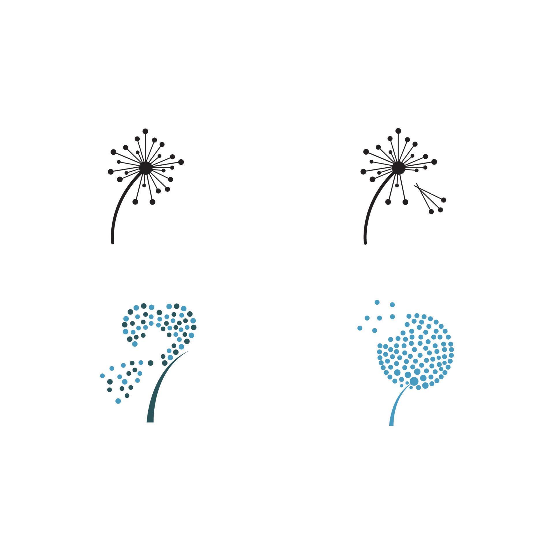 dandelion flower logo with template vector illustration Stock Free