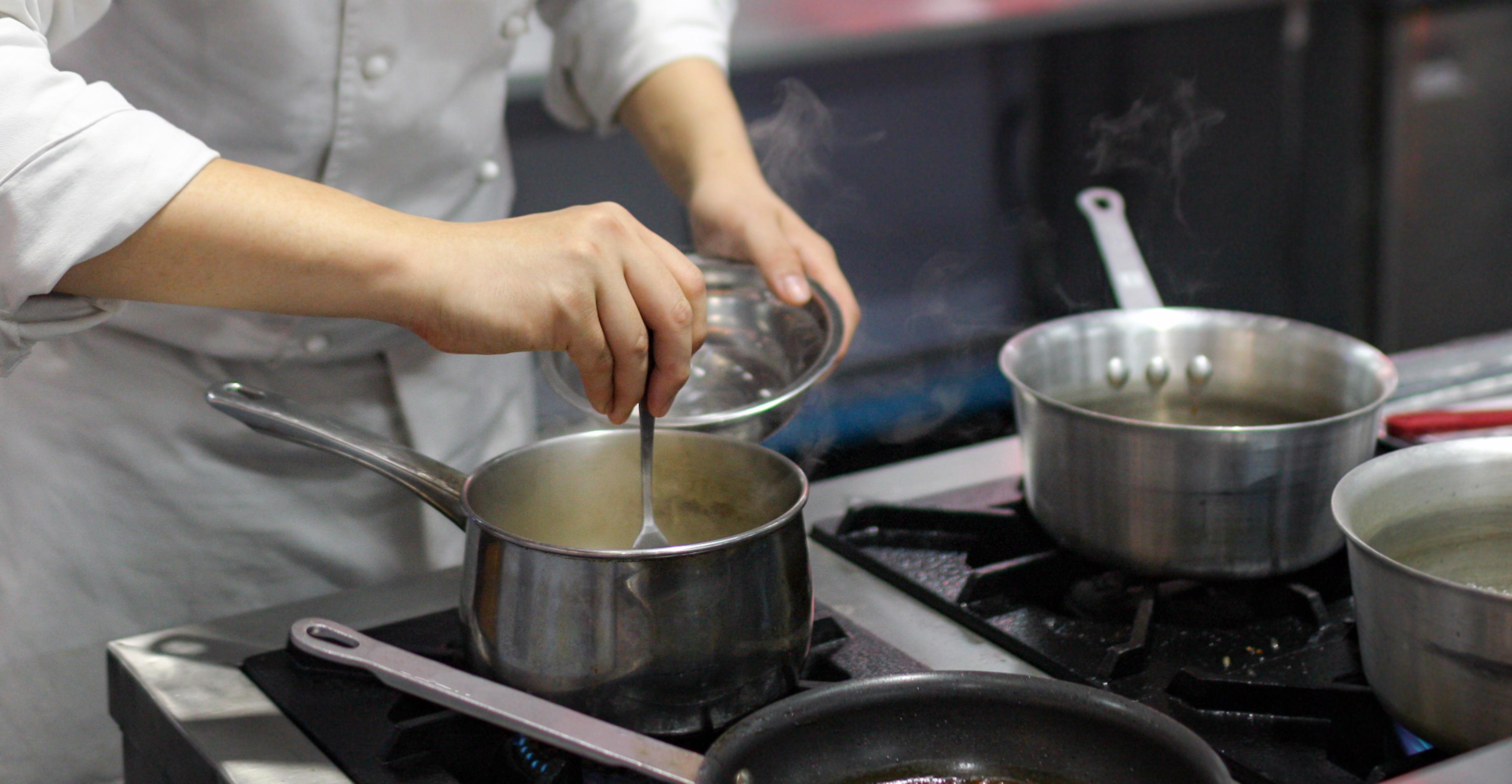 Chef preparing food, meal, in the kitchen, chef cooking Stock Free