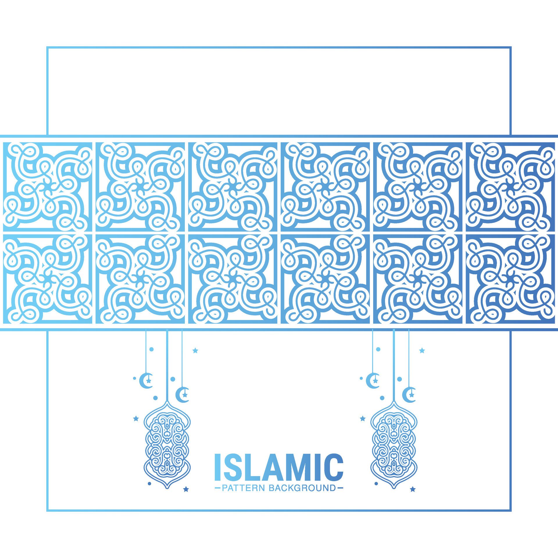 blue and white ramadan kareem banner Free Vector