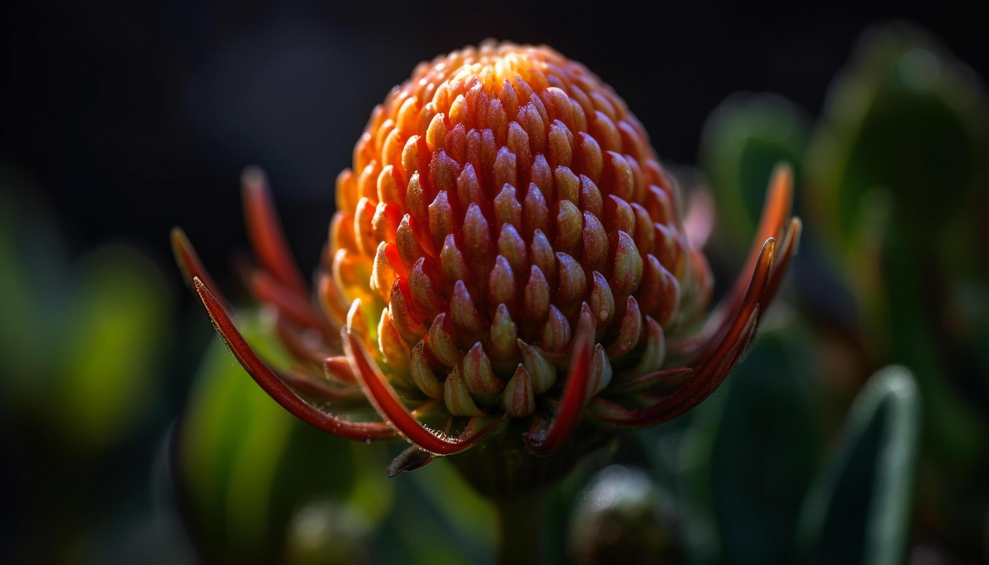 Close up of a multi colored flower head showcases natural beauty generated by AI Stock Free