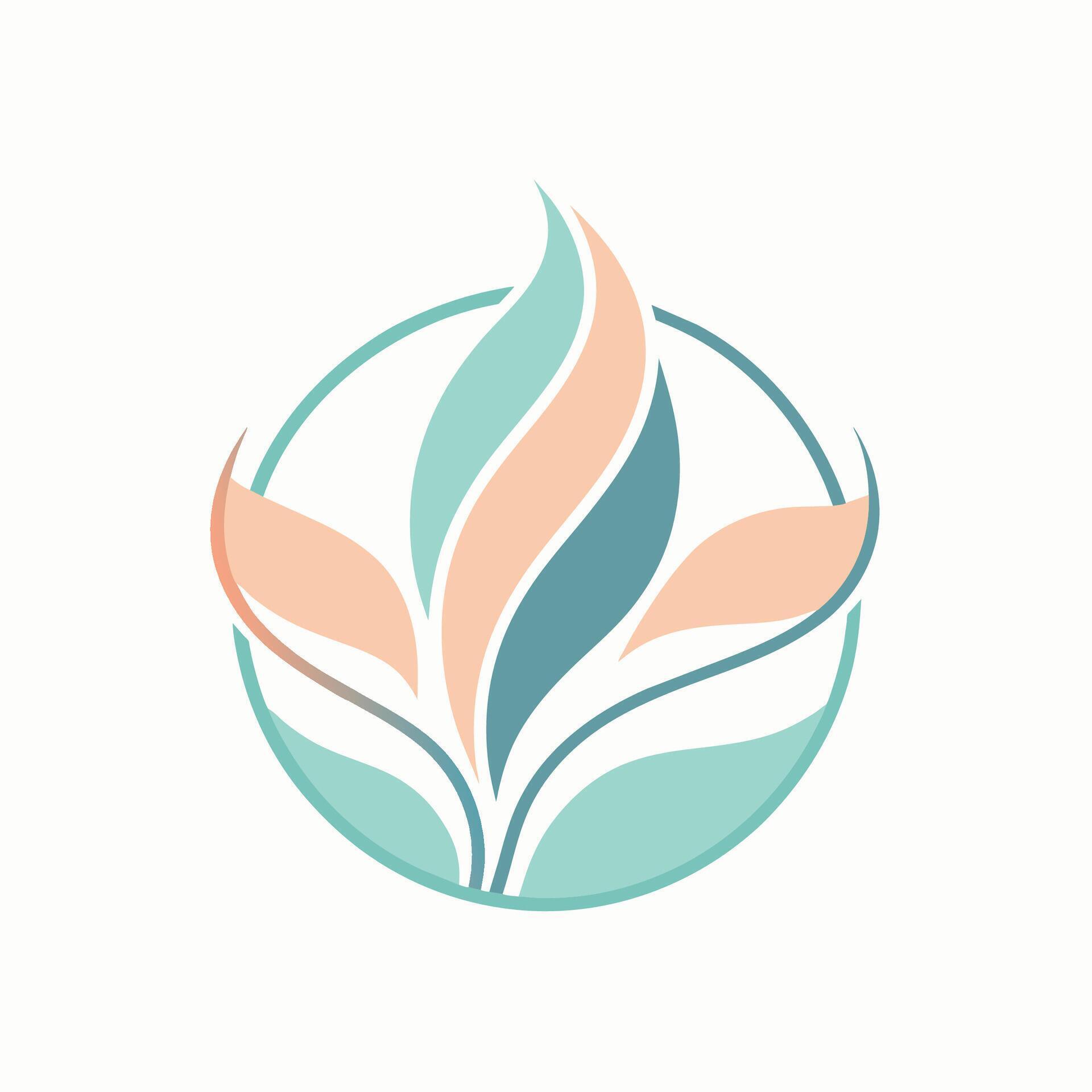 Delicate lines form a soft pastel logo for a flower shop, A design featuring delicate lines and soft pastel colors inspired by beauty products Stock Free