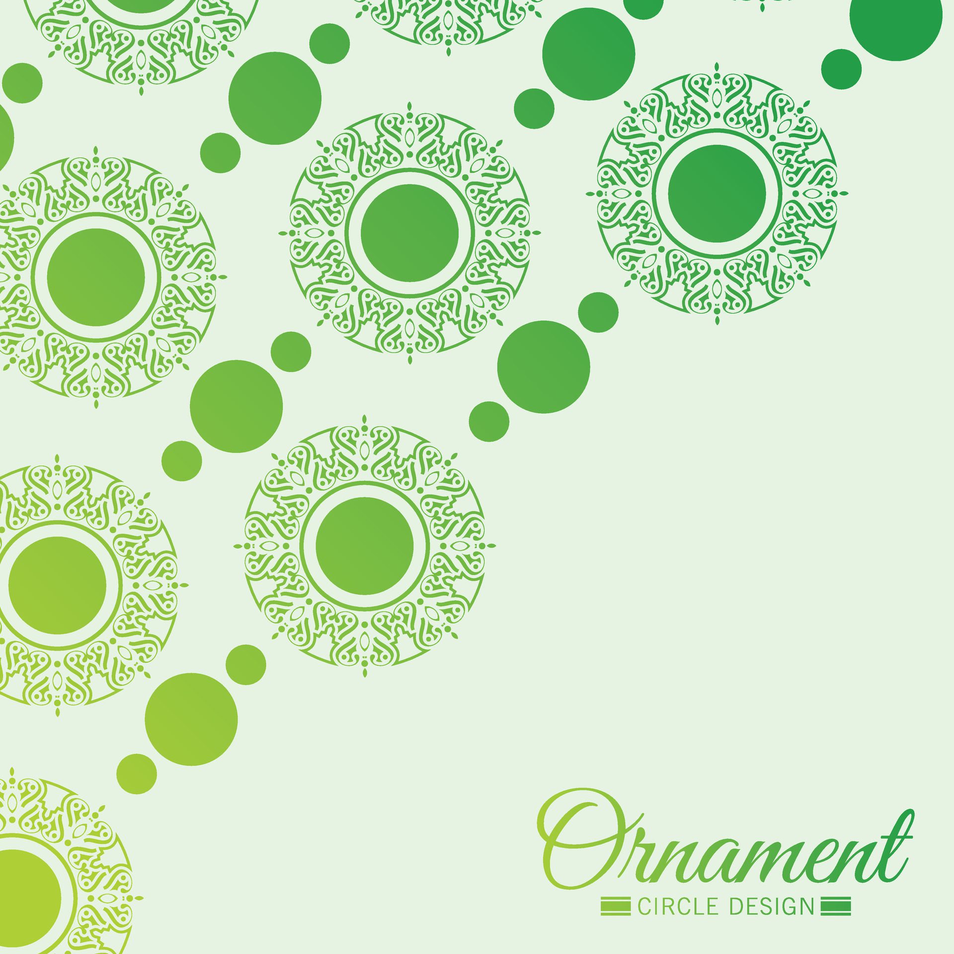 Green circle border pattern background Free Vector