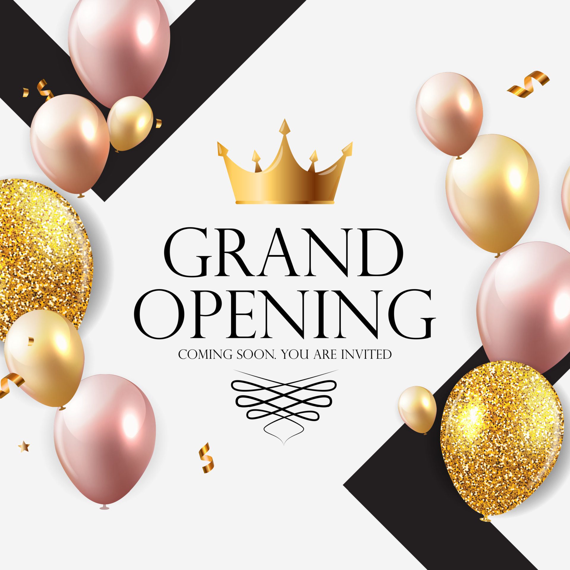 Grand Opening Luxury Invitation Banner Background. Vector Illustration Free Vector