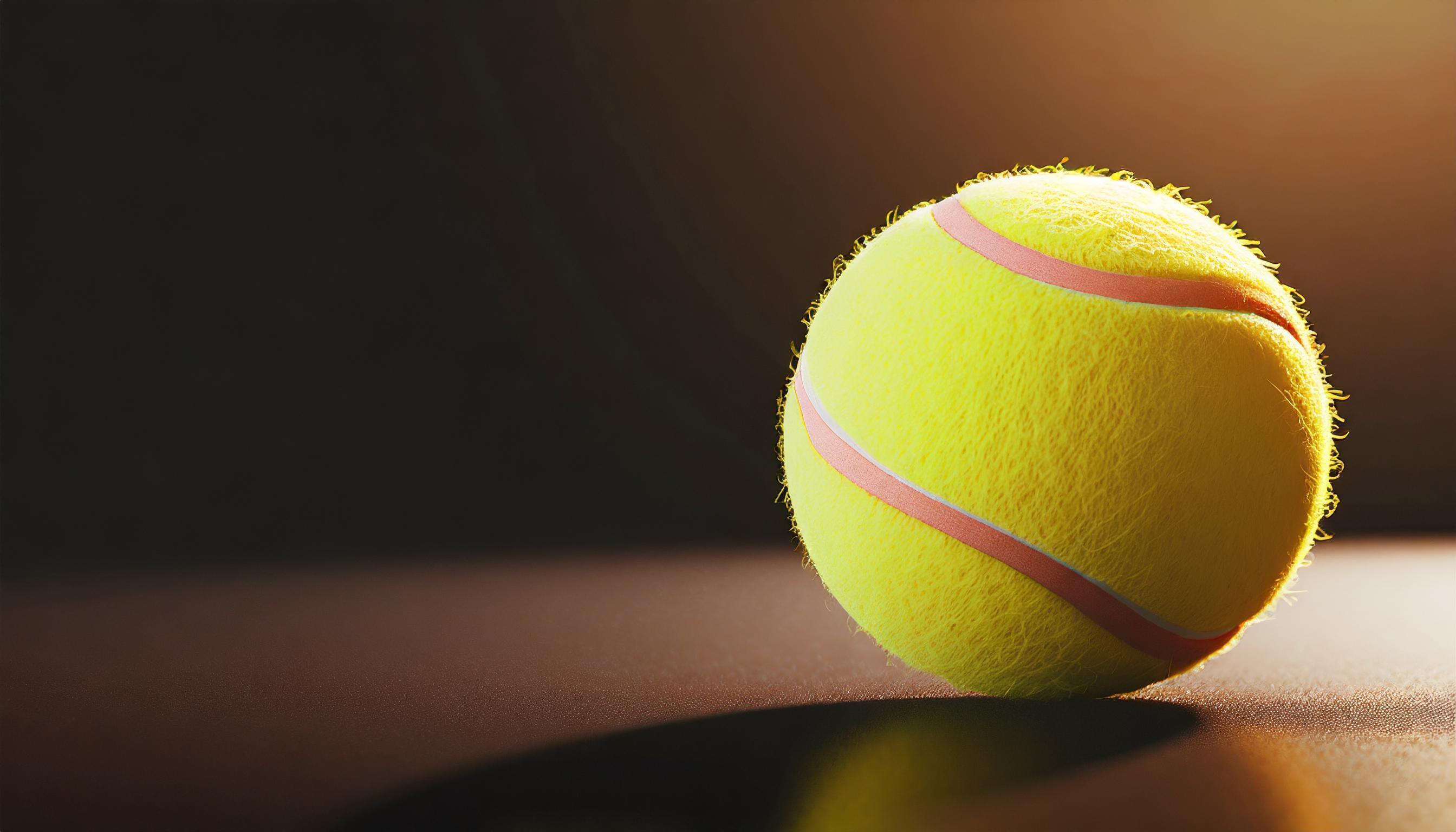 tennis ball on the dark background with copy space for text Stock Free