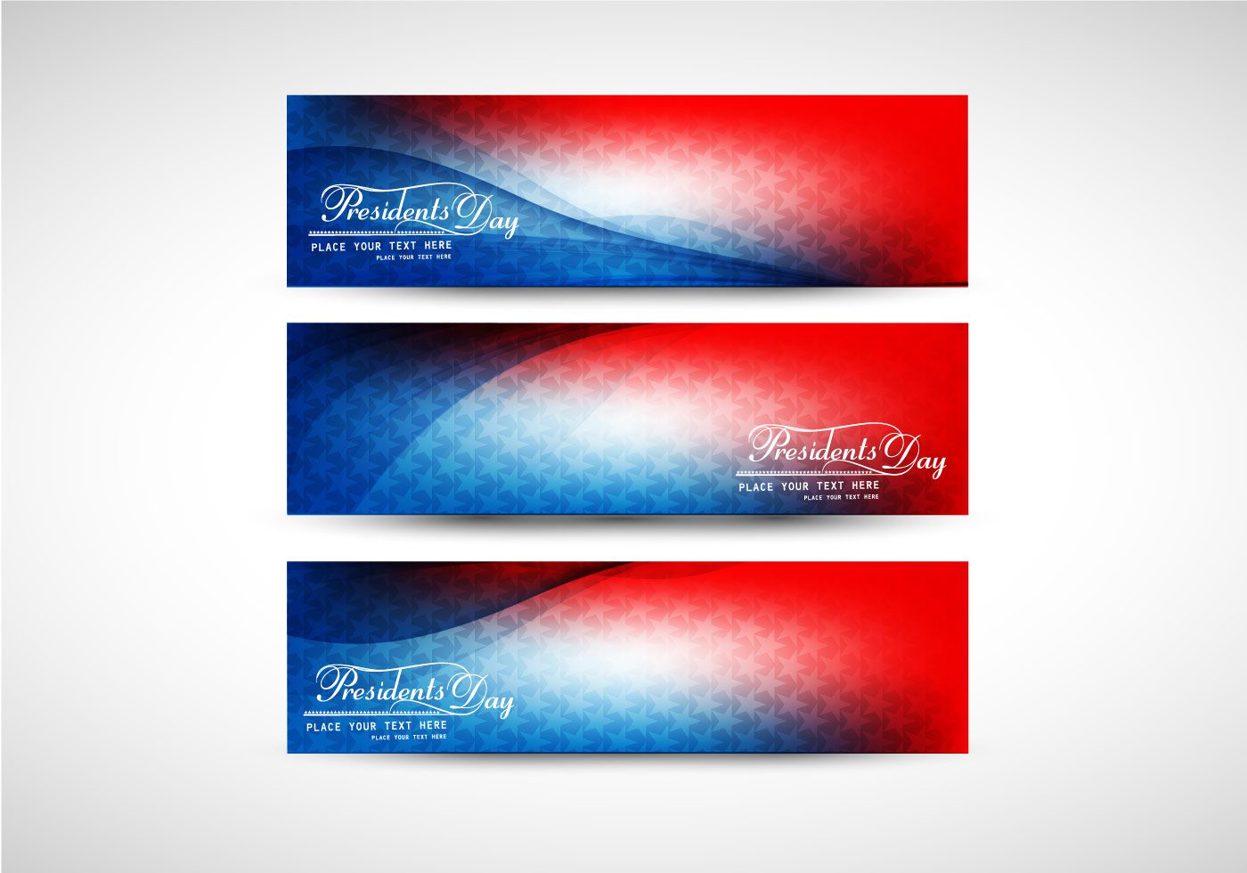 Three Colorful Banner Of President Day Free Vector and Free SVG