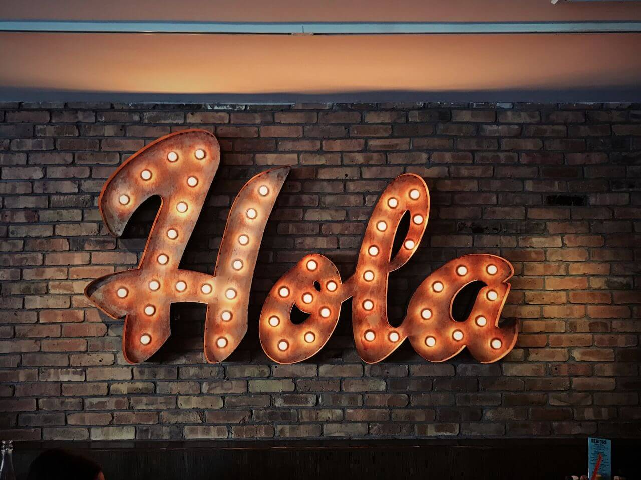 Retro Hola Neon Sign Stock Free