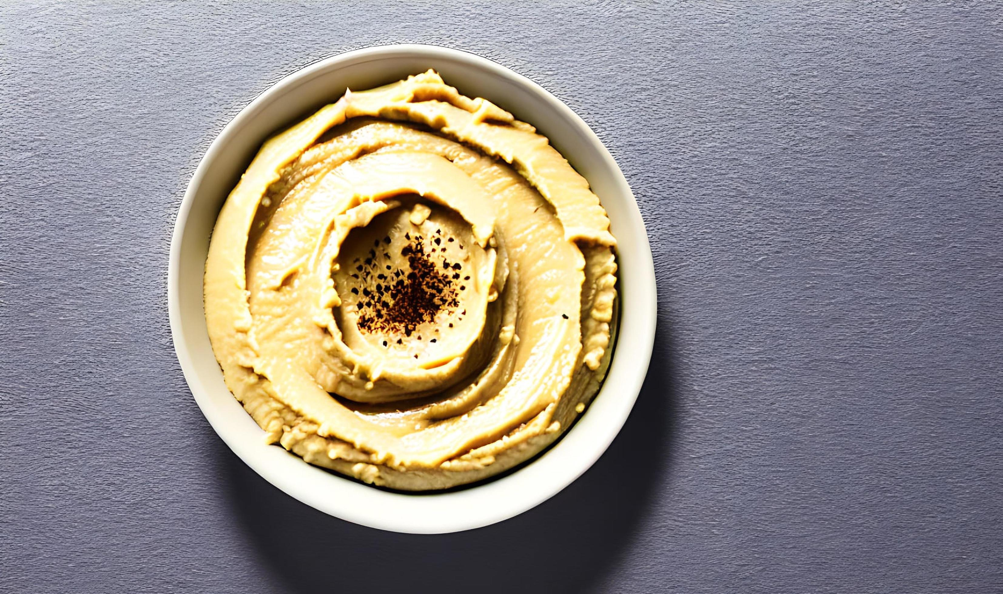 Healthy food. Traditional freshly made organic hummus. Stock Free