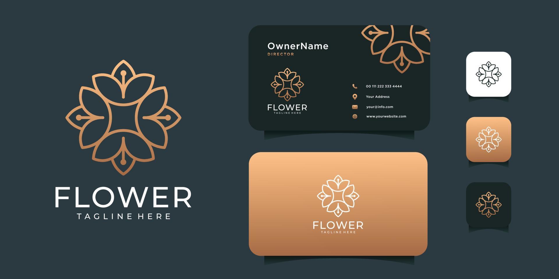 Minimalist flower beauty logo design spa decoration concept Stock Free and Free SVG