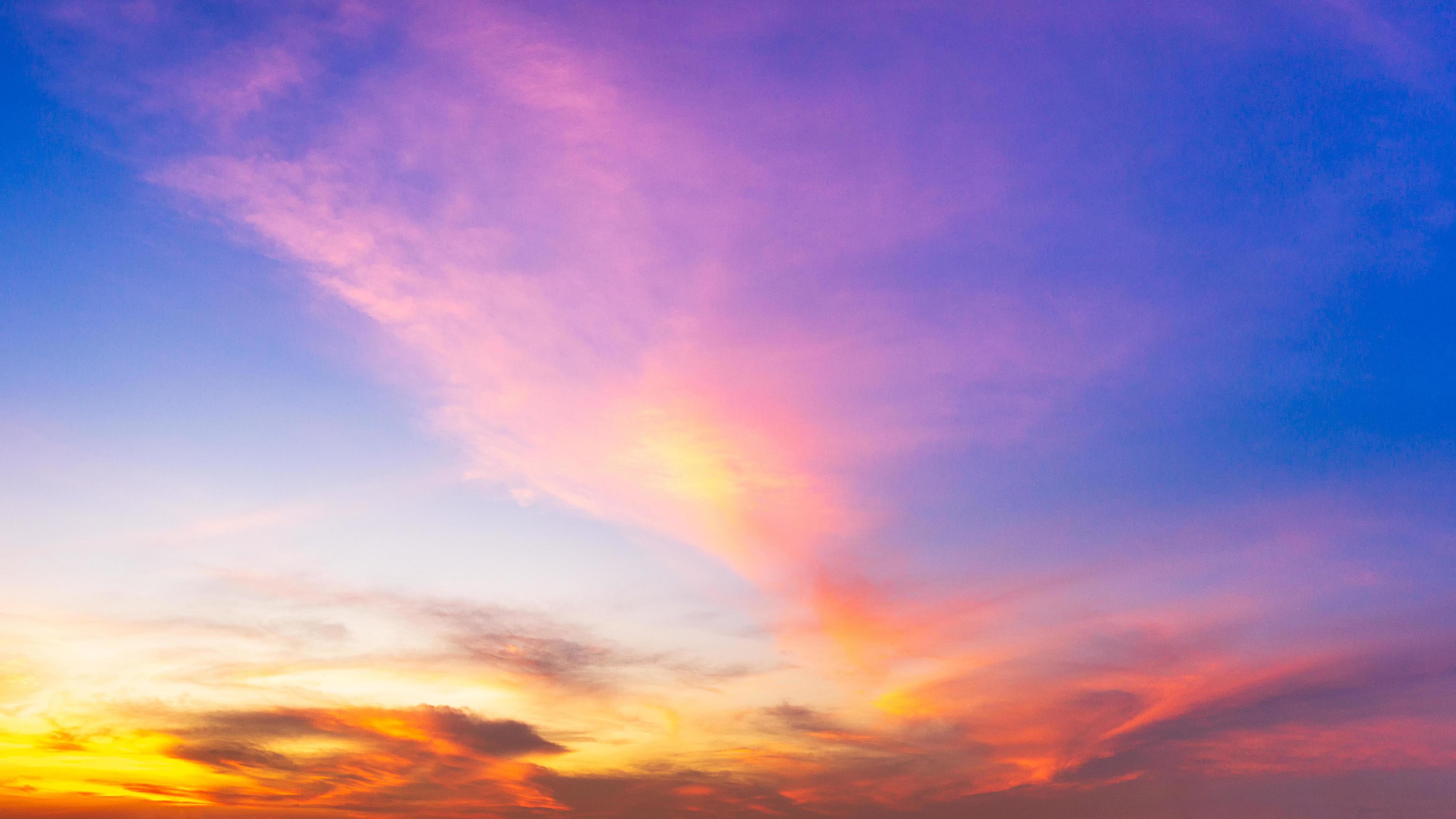 Colorful cloudy twilight sky panorama sunrise or sunset time Stock Free