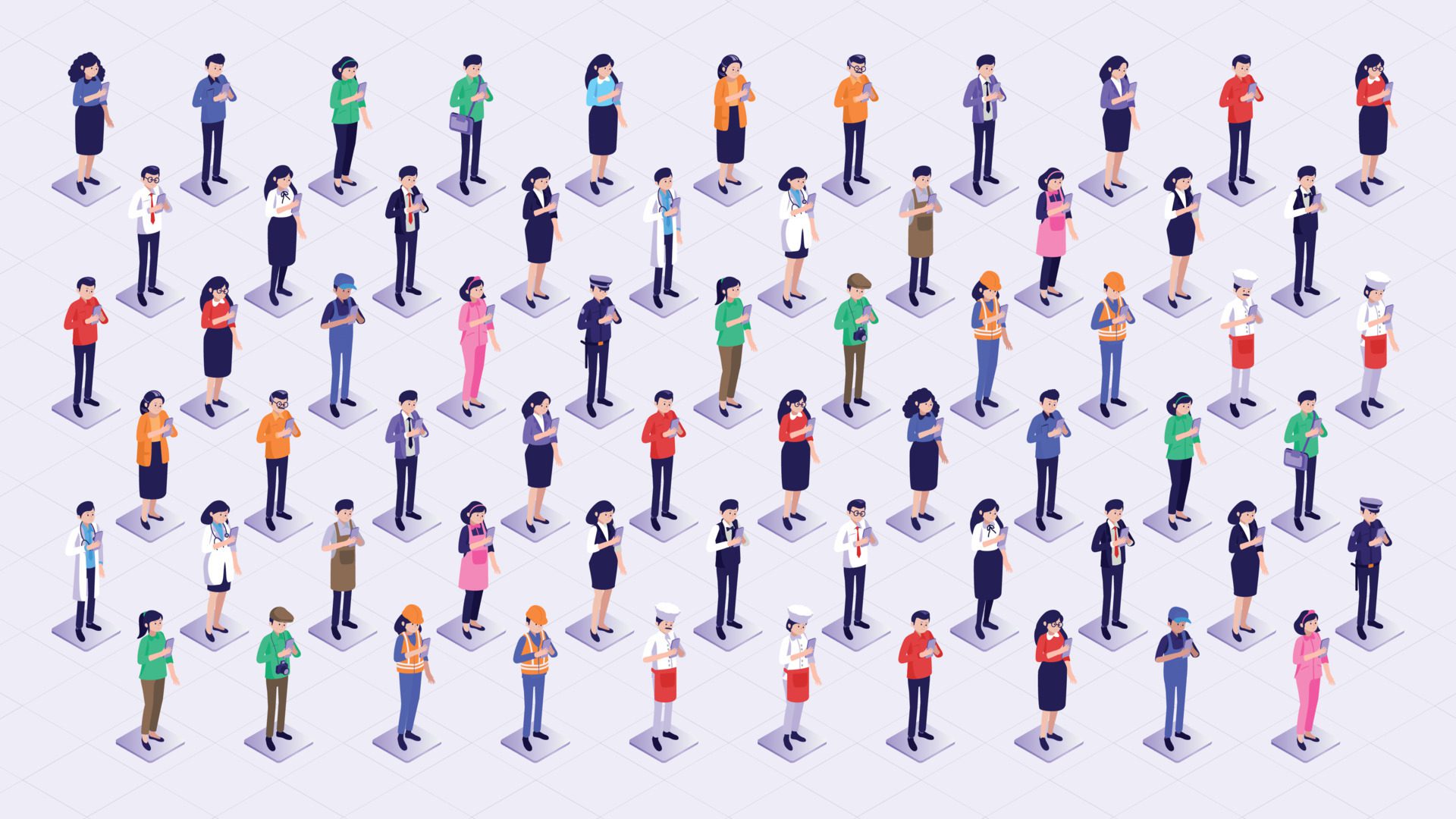 isometric people workers vector illustration pack Free Vector and Free SVG