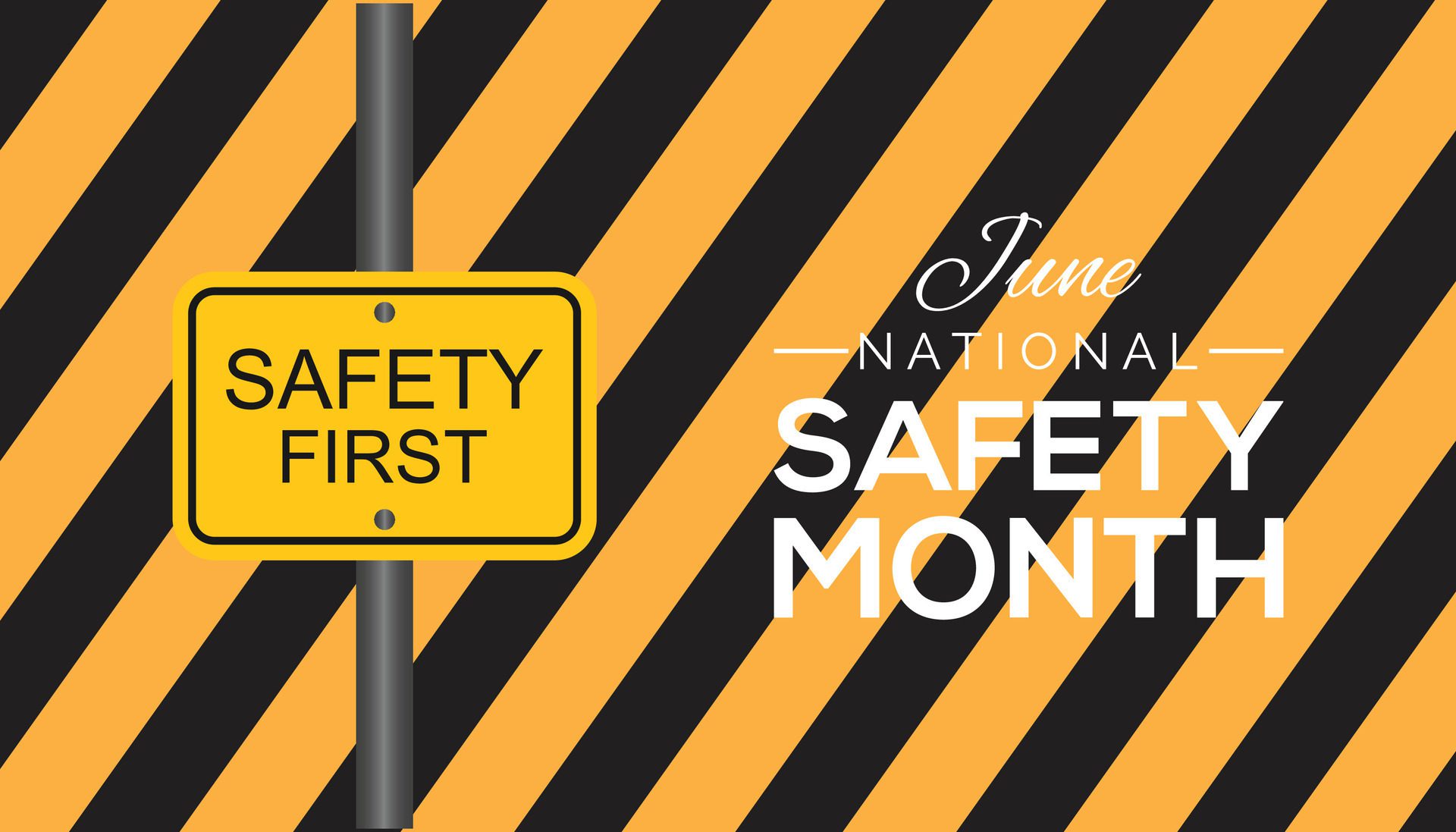 National Safety Month observed every year in June. Template for background, banner, card, poster with text inscription. Free Vector