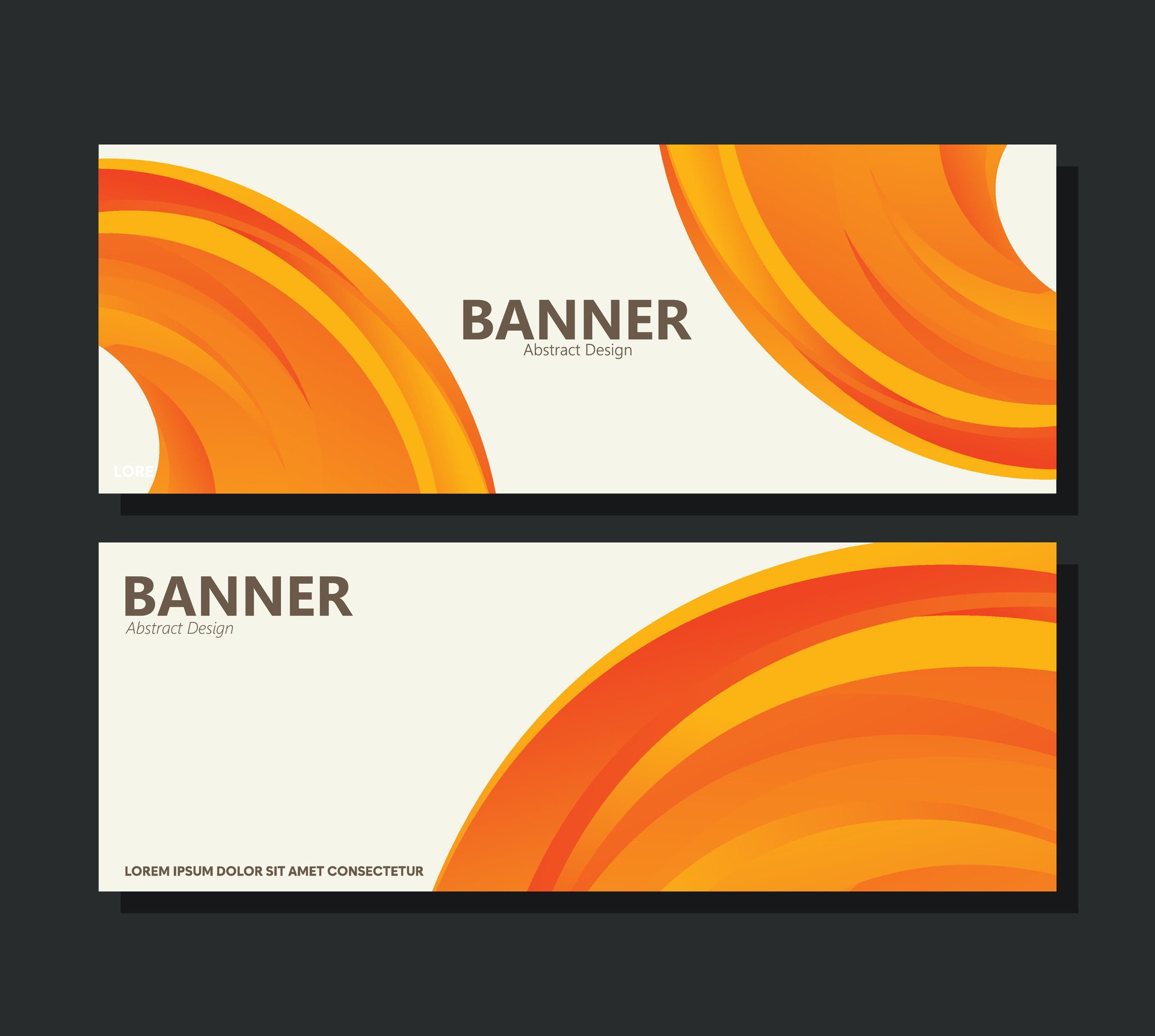 Orange abstract wave banner design Free Vector