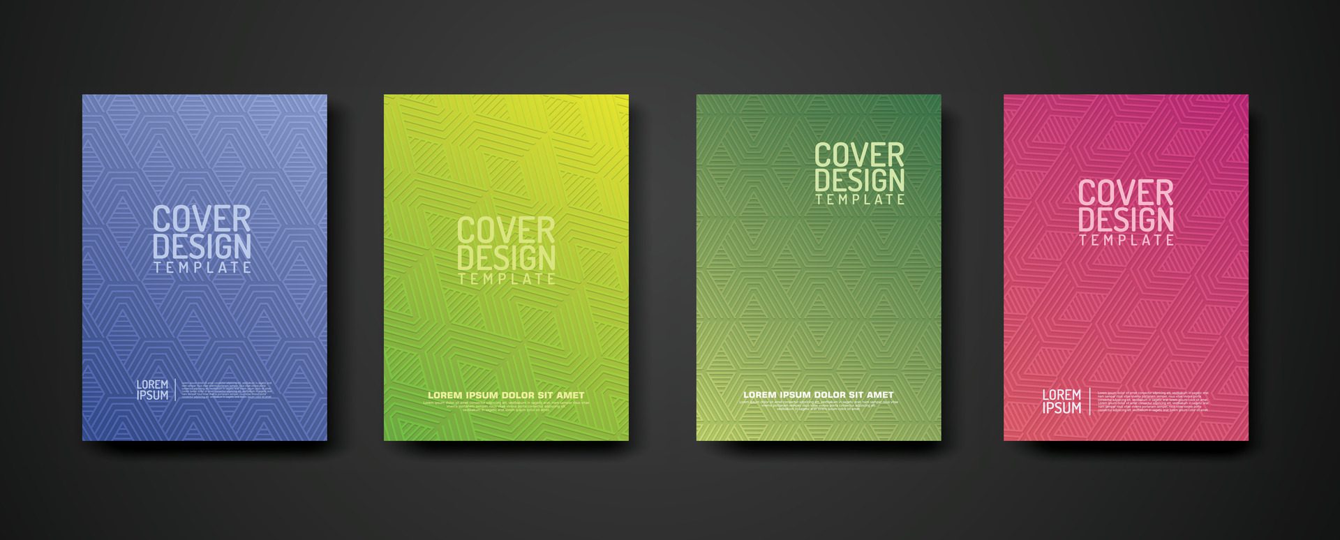 set cover Design template with geometric lines textured pattern background and dynamic gradation color Free Vector