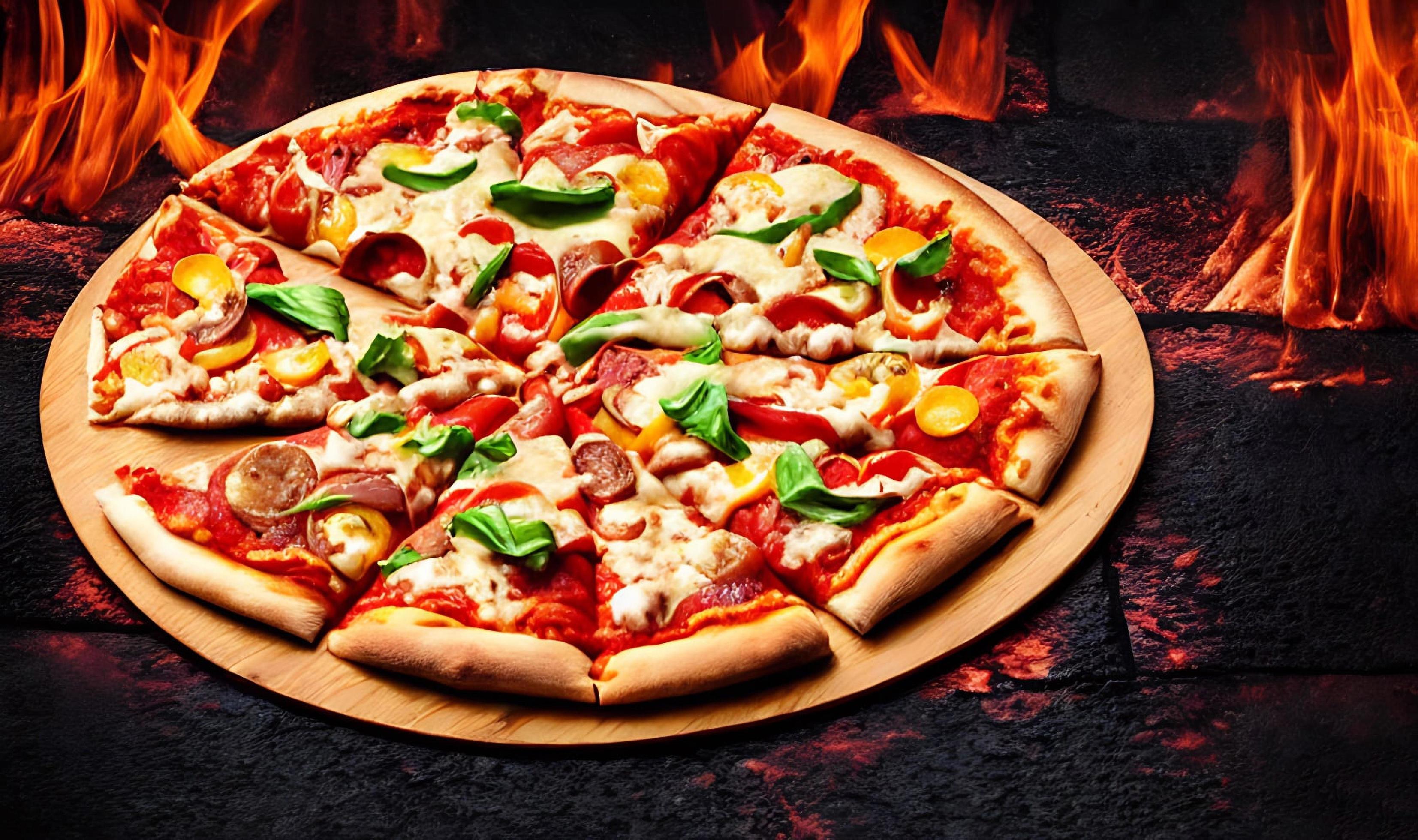 Pizza. Traditional Italian cuisine fast food. Stock Free