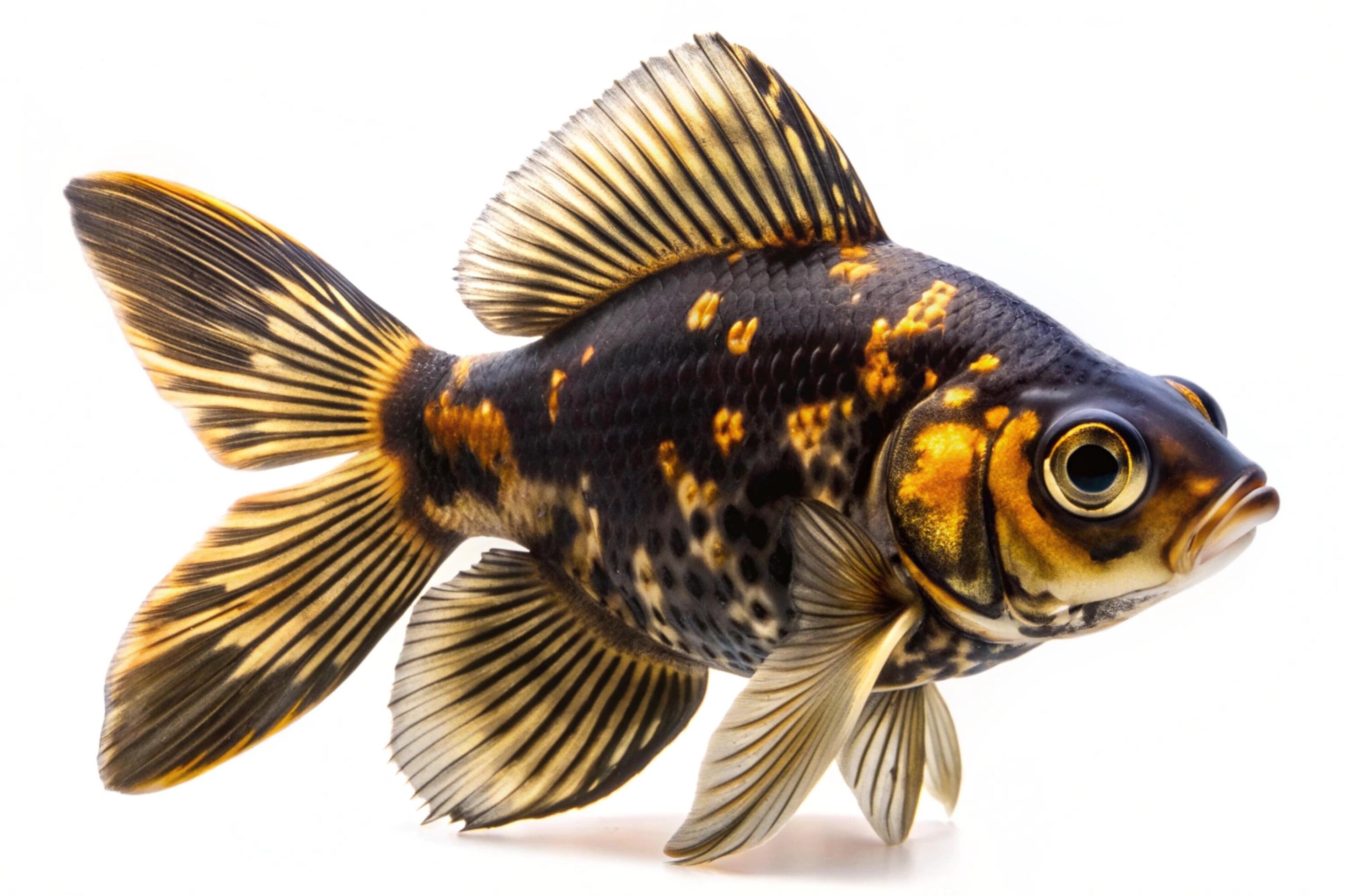 Black ornamental fish isolated on white background Stock Free