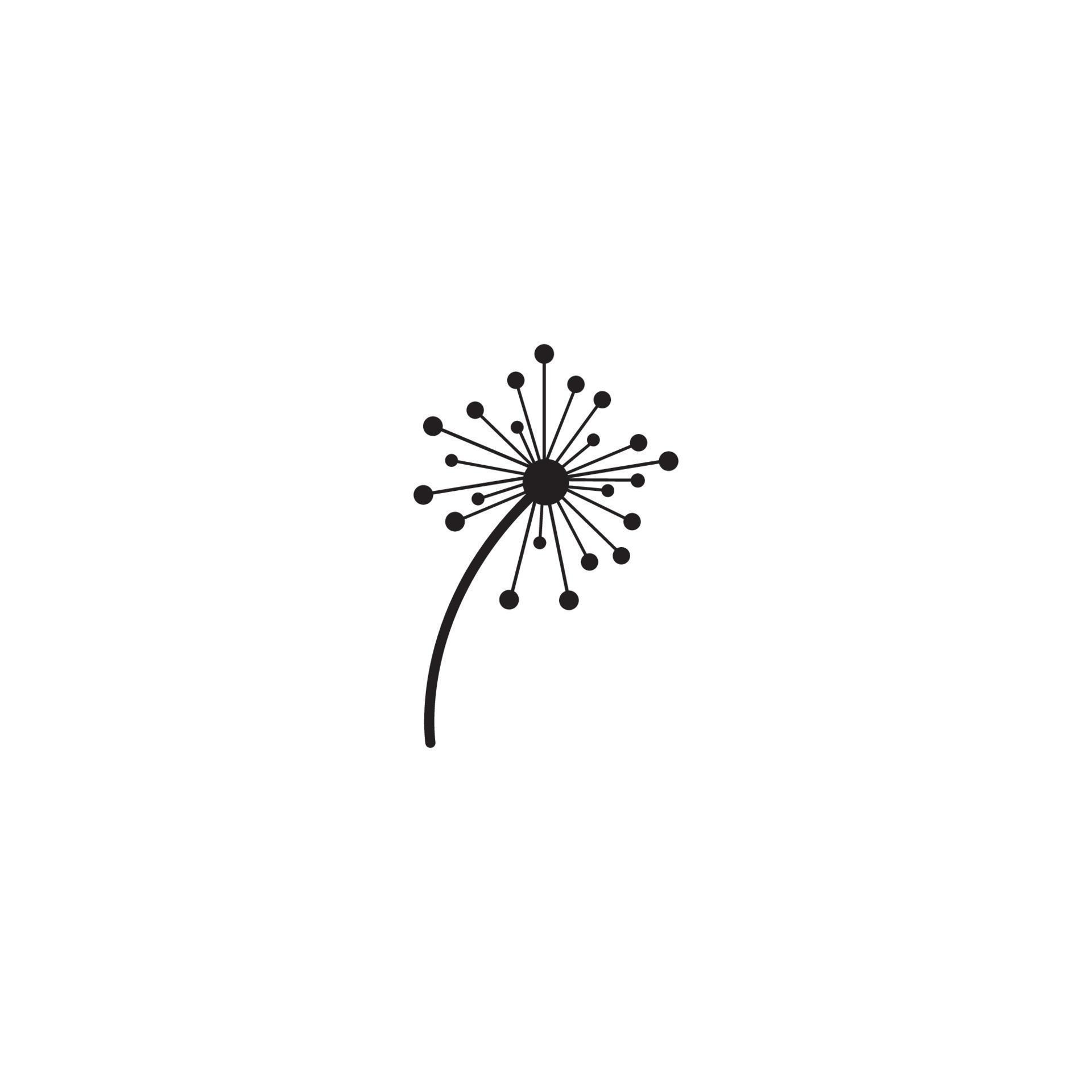 dandelion flower logo with template vector illustration Stock Free