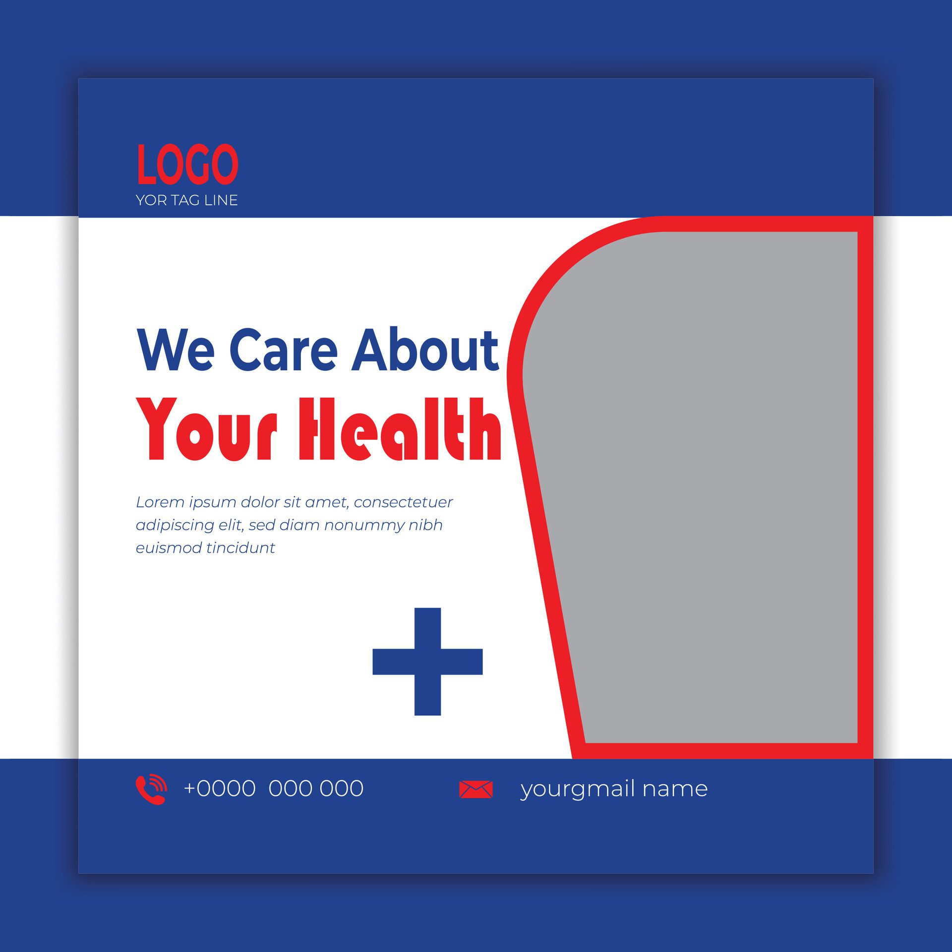 Medical social media post template. Modern banner design Free Vector