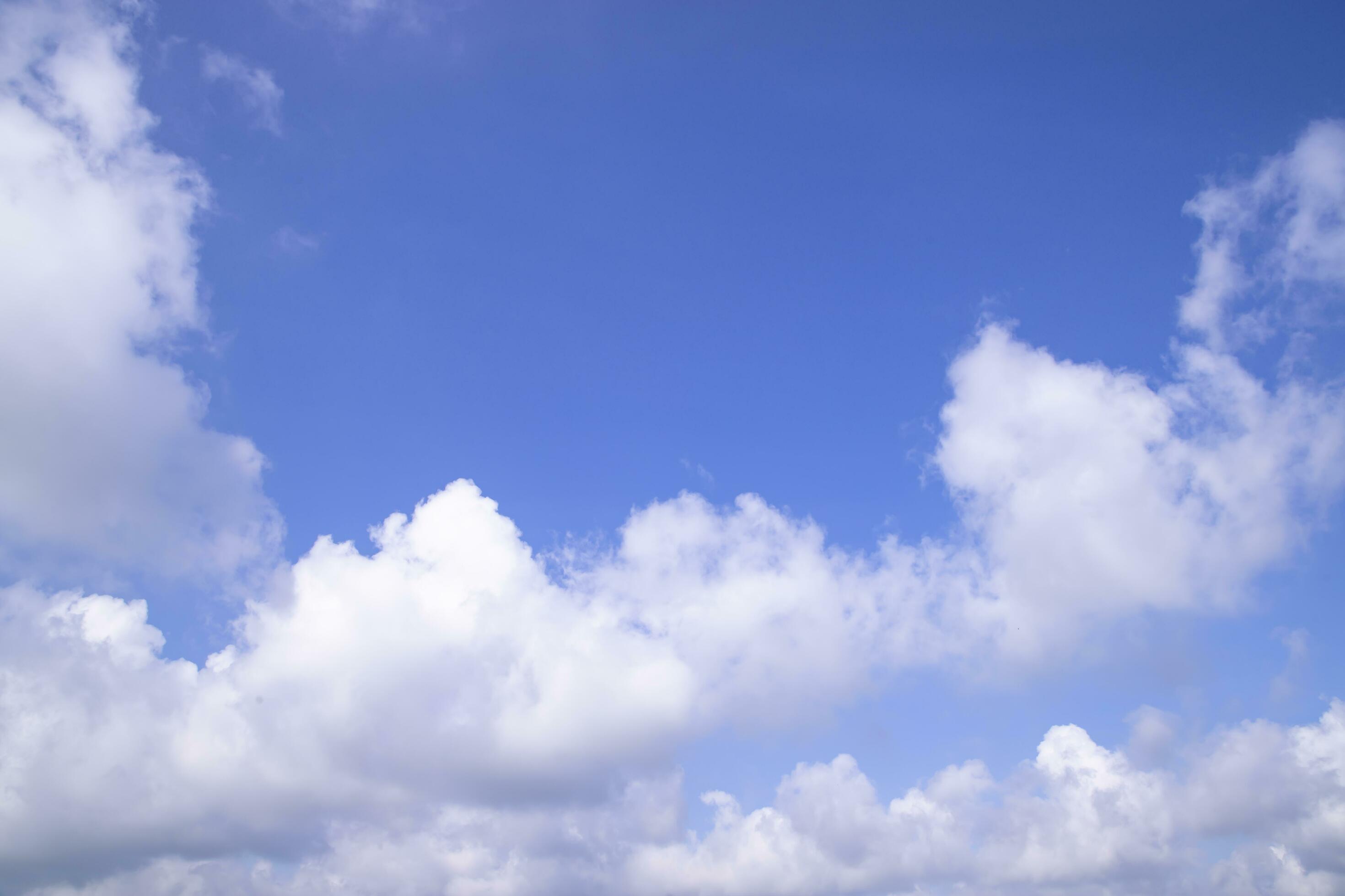 Beautiful Blue Sky With White Cloudy Dramatic Natural abstract background view Stock Free