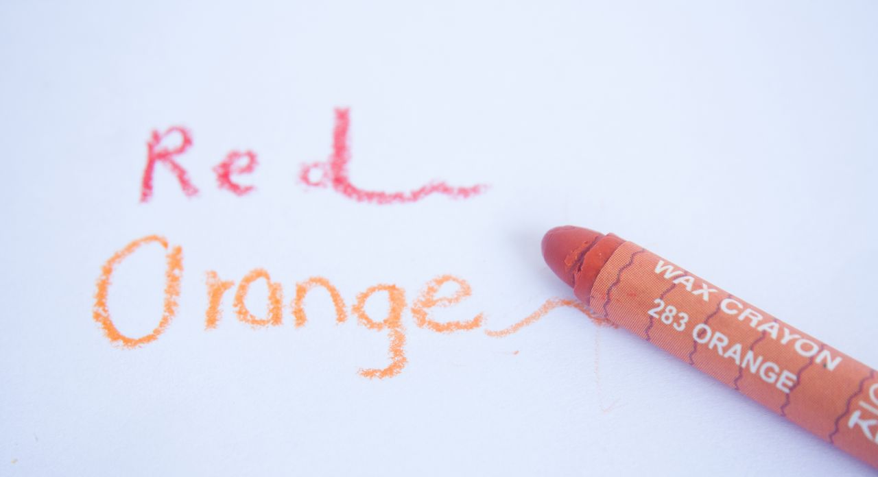 Red Orange Crayon Stock Free