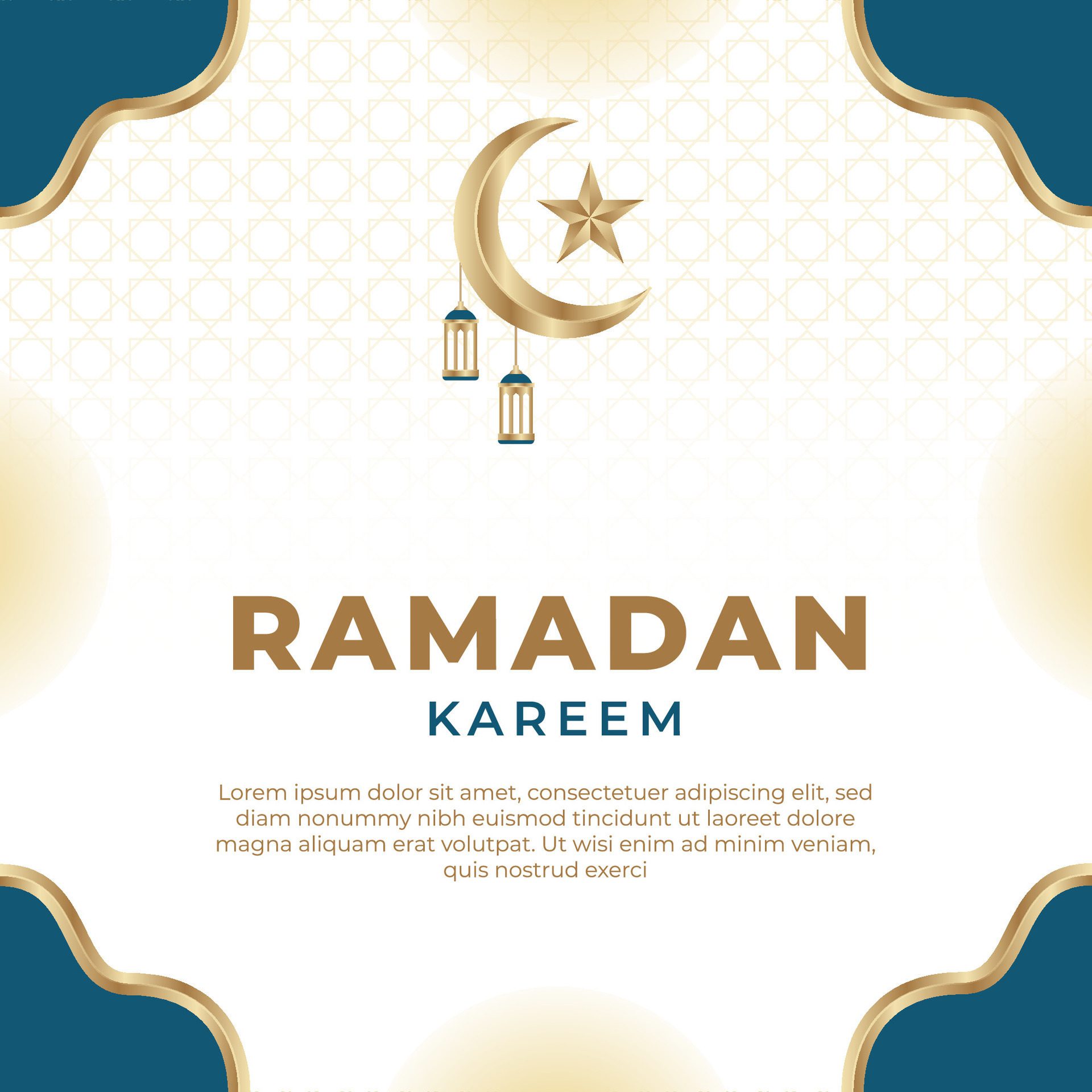 Ramadan Kareem Islamic banner background Free Vector