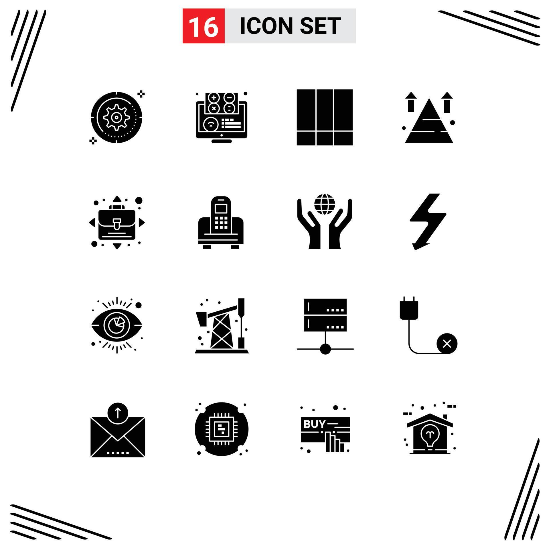 16 Creative Icons Modern Signs and Symbols of arrow mountain education lines grid layout Editable Vector Design Elements Stock Free