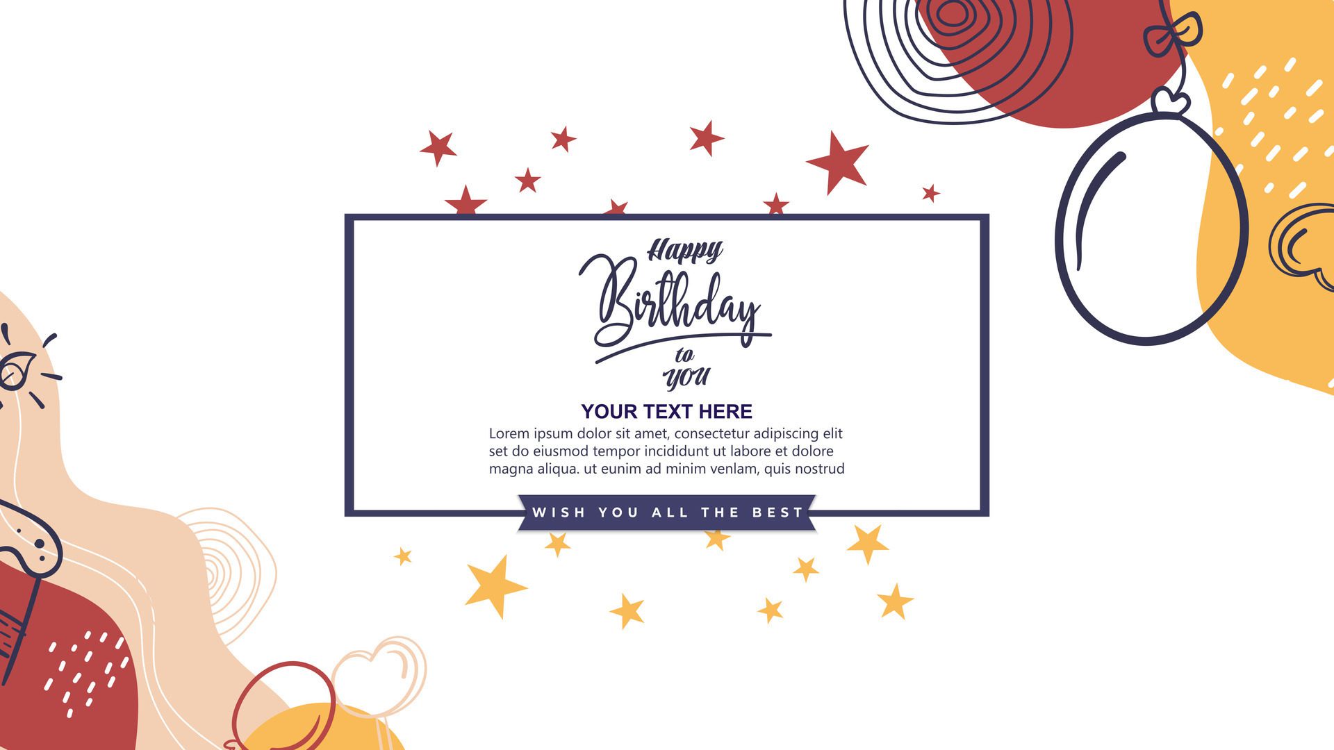 Birthday banner with copy space text Free Vector