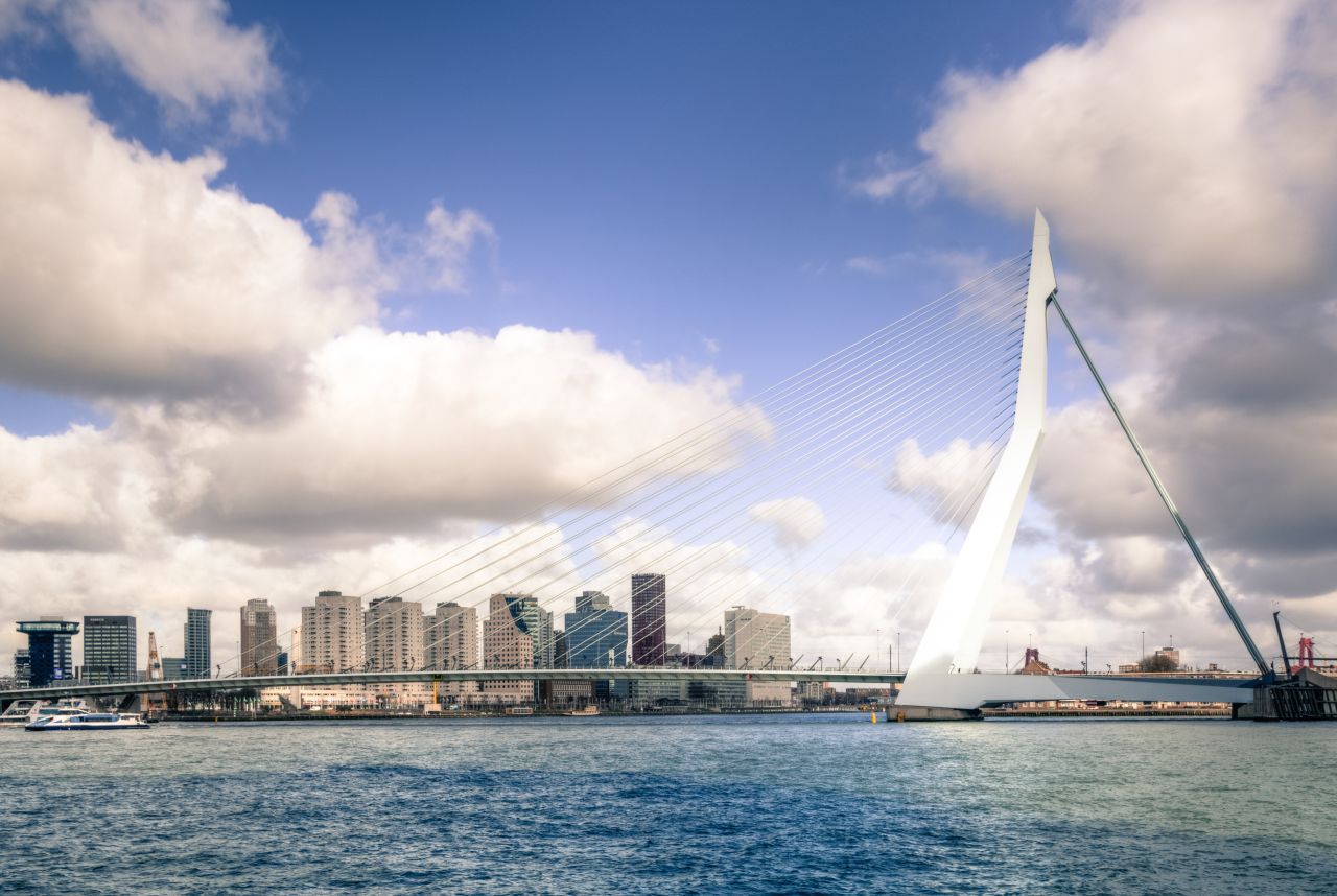 Erasmus bridge Rotterdam Stock Free