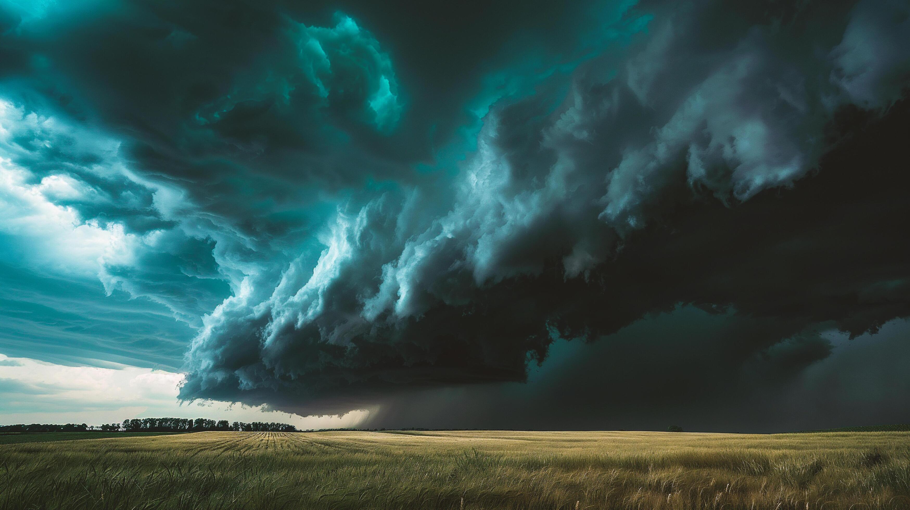 Dramatic stormy sky with dark clouds. Dark stormy sky background Stock Free